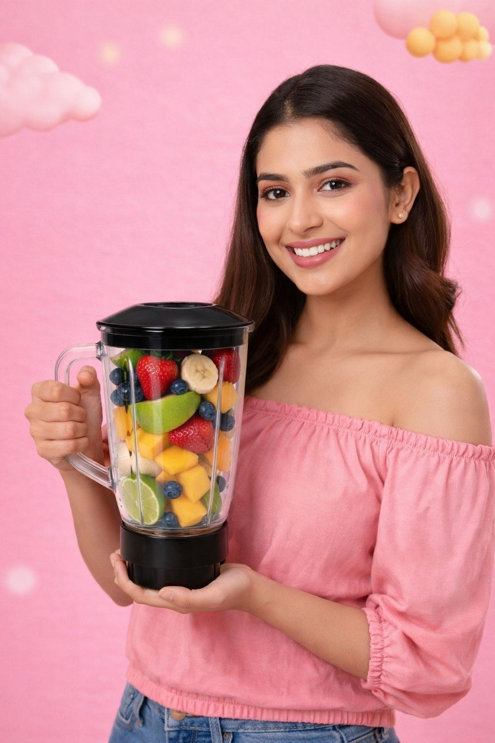 Image of Pri s Heavy-Duty 1.5L Plastic Juicer Jar for Mixer Grinder - Clear Body Mixer Juicer Jar