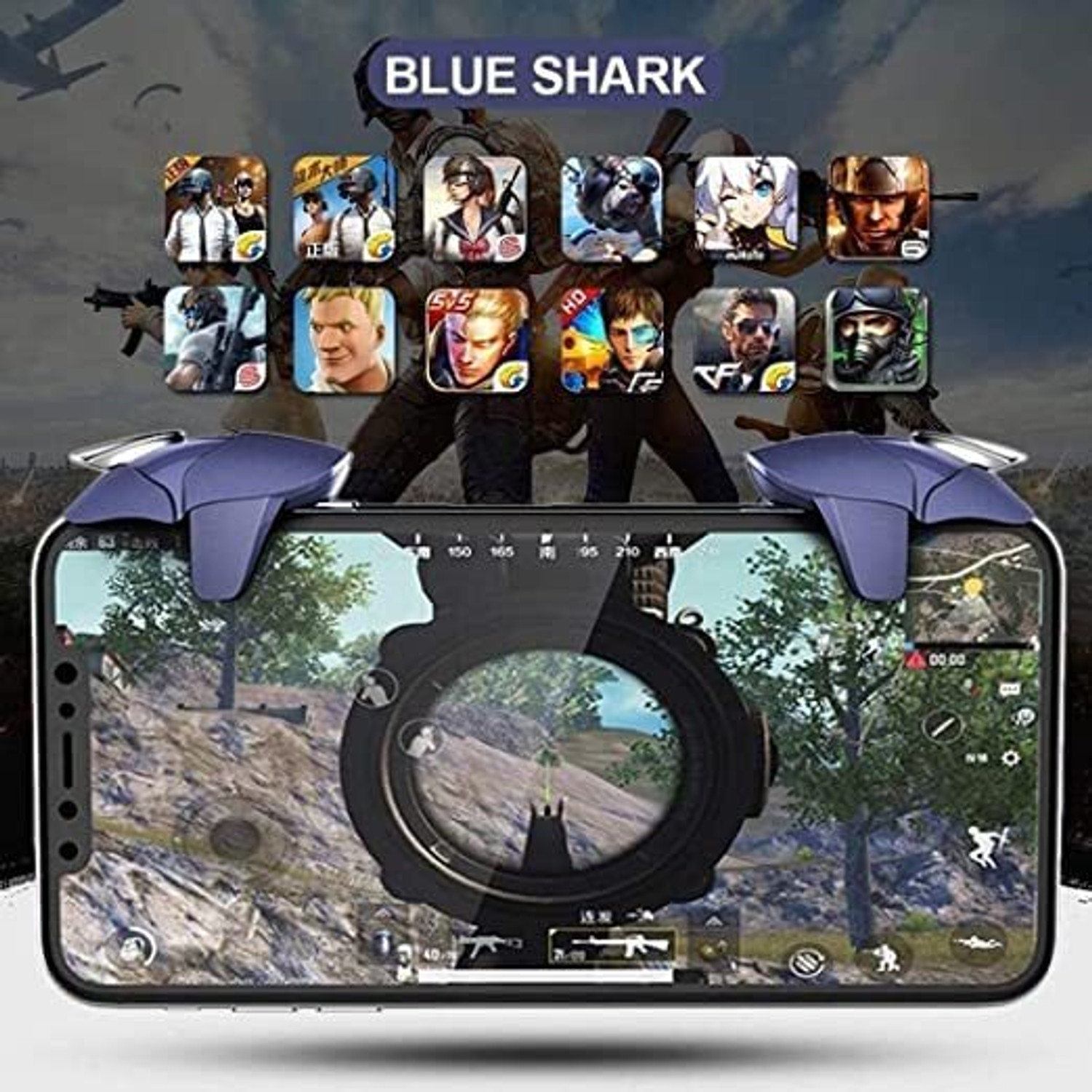 Image of Expresscraft White Shark Mobile Pubg Trigger Shooting Games Like Free Gaming Accessory Kit Gaming Accessory Kit