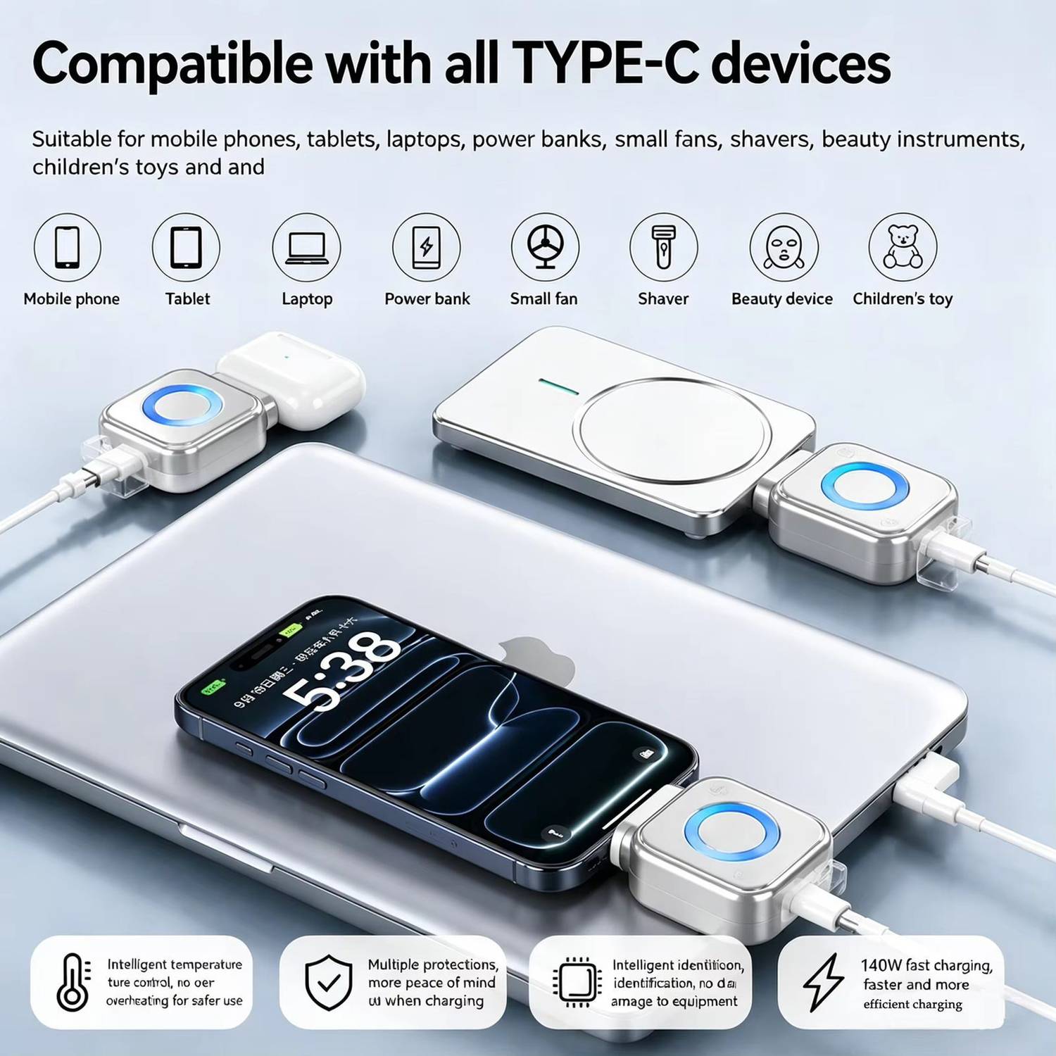 LUMINZA Charging Pad Accessory Combo Silver - Image 5