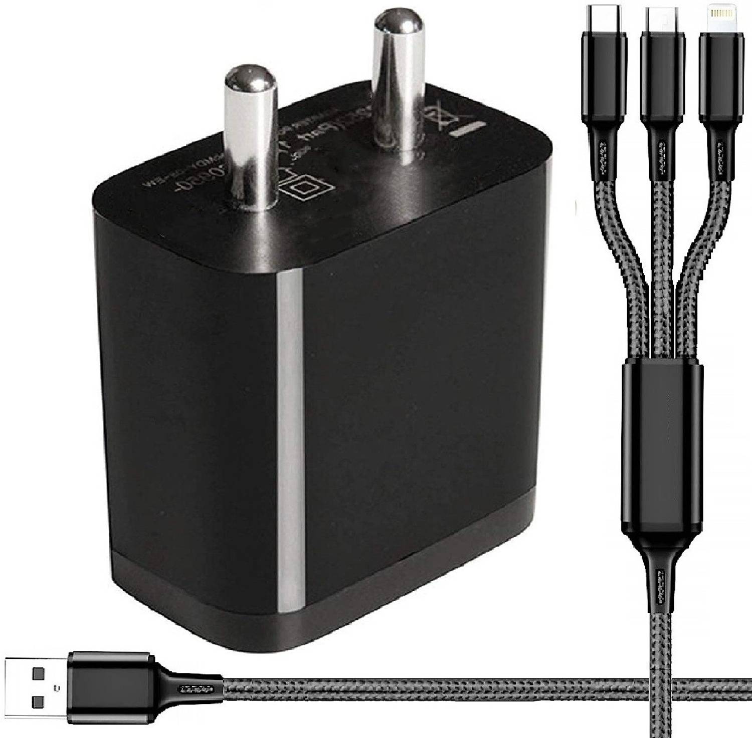 cablebasket Wall Charger Accessory Combo for Redmi Note 5 Pro, Redmi 7 pro, 8, Apple Iphone 5, Samsung m31 Mi A1, Mi A2, Mi A3,