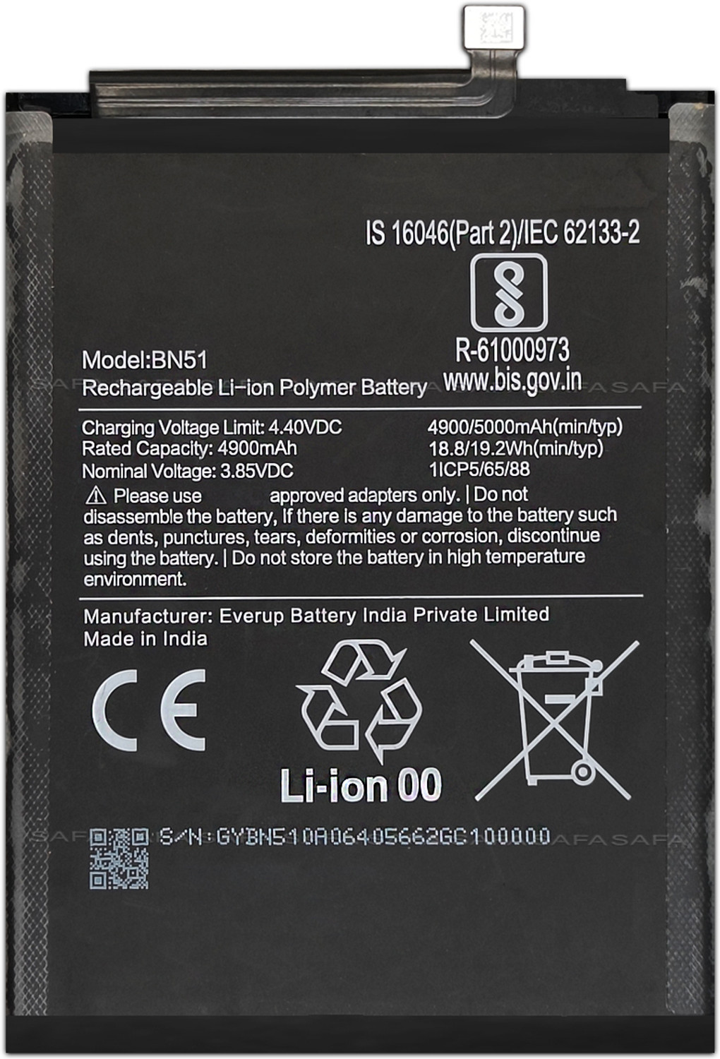 Image of Safa Mobile Battery For Redmi 8 / 8A - 5000mAh