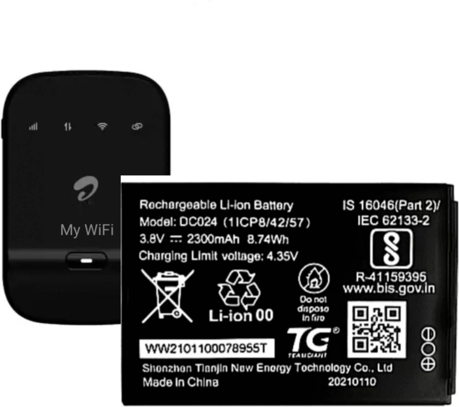 AEV Mobile Battery For Airtel 4G Hotspot Xstream DigitalTV AMF-311WW 2300mAh