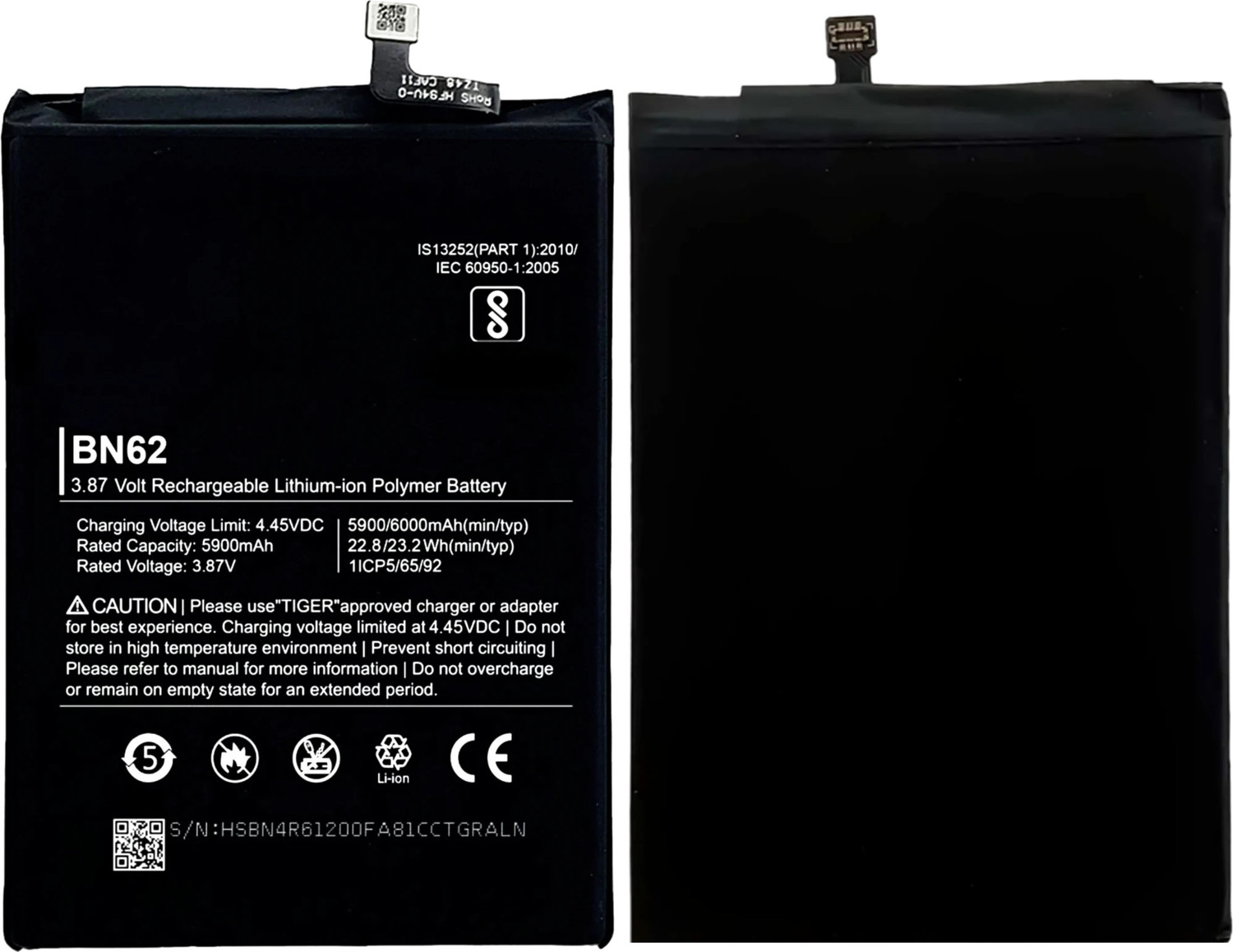 Image of TokTon Mobile Battery For Xiaomi Redmi 9 Power / Redmi Note 9 4G / Redmi 9T / Poco M3 | Model BN62 {6000mAH}