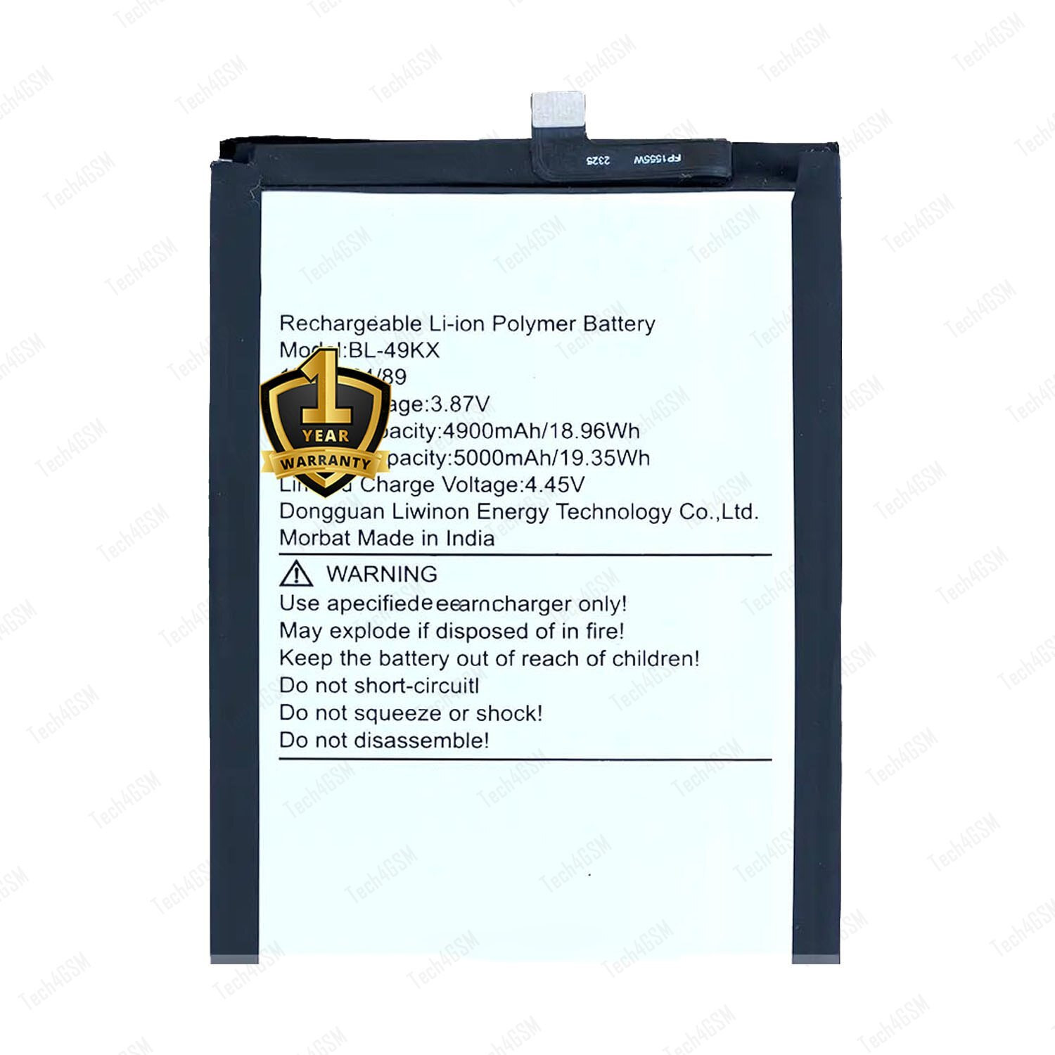 Image of AuviPal Mobile Battery For Infinix BL-49KX Infinix Note 11, Note 12, Note 12i, Note 12 Pro