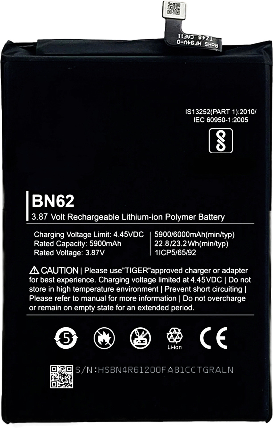 Image of TokTon Mobile Battery For Xiaomi Redmi 9 Power / Redmi Note 9 4G / Redmi 9T / Poco M3 | Model BN62 {6000mAH}