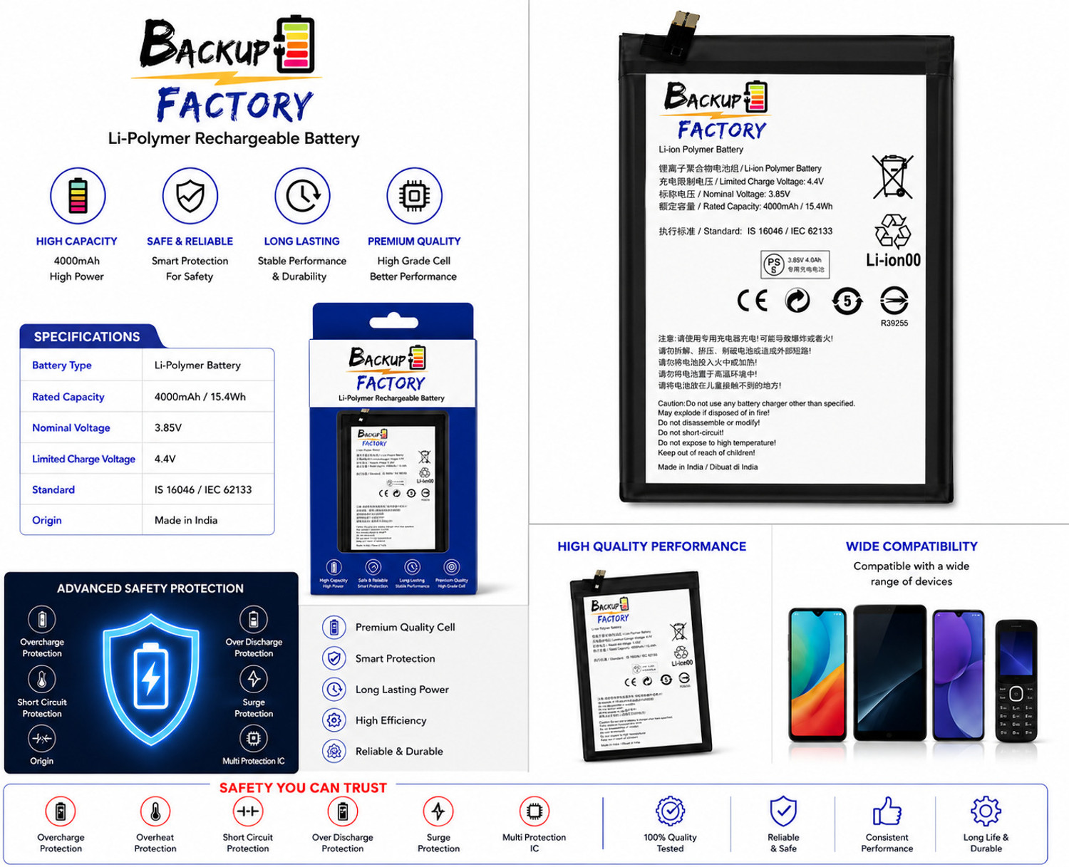 Image of Backup Factory Mobile Battery For Infinix Hot 10 , X682B , X682C , MZ-Infinix X682B , MZ-Infinix X682C