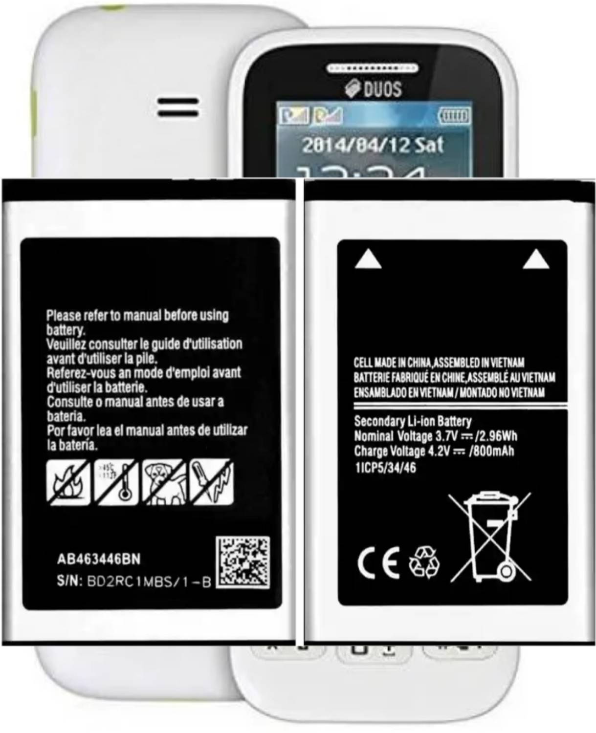 AEV Mobile Battery For Samsung Guru Music 2 / 800mAh(Premium Quality)