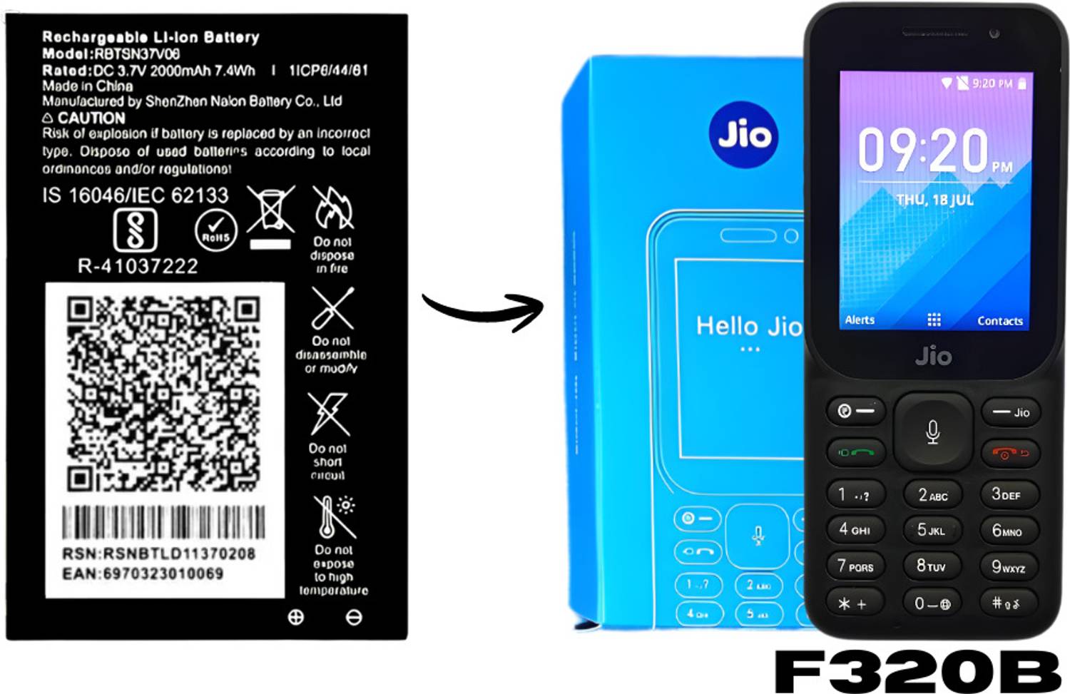 plugkit Mobile Battery For JIO F320B