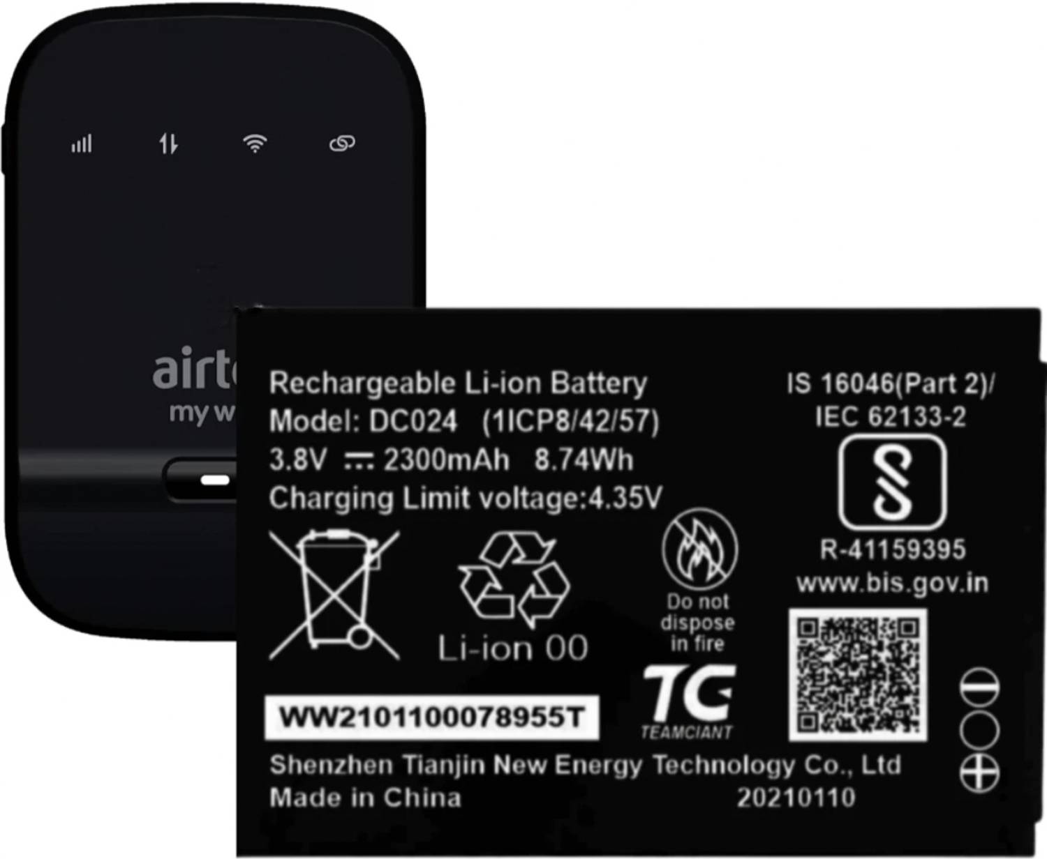 AEV Mobile Battery For  Airtel 4G Hotspot Xstream DigitalTV AMF-311WW 2300mAh