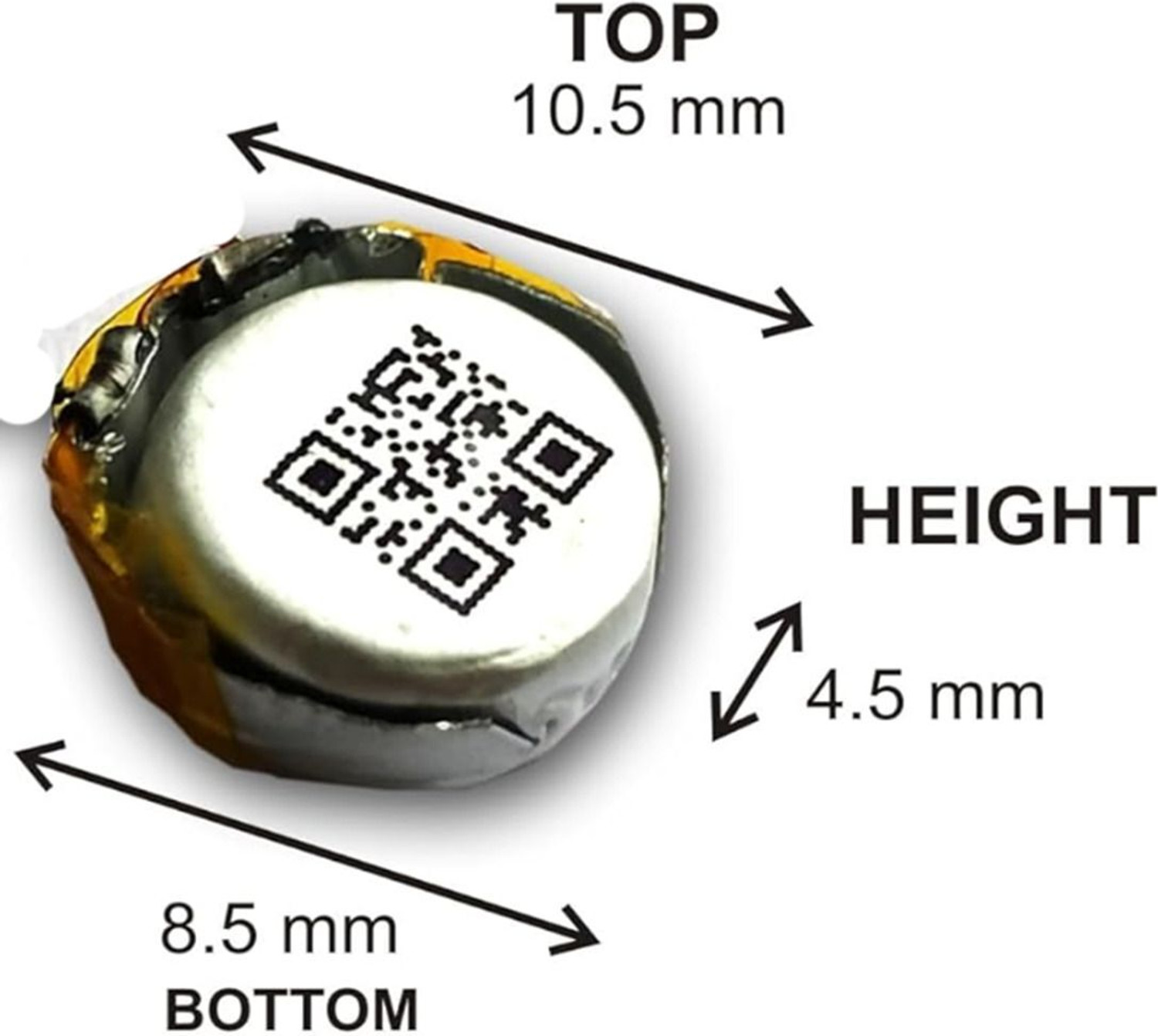 Image of SixOhms Mobile Battery For Universal 3.7V 35mAh Mini Round Rechargeable Li-Polymer Battery Pack of 2