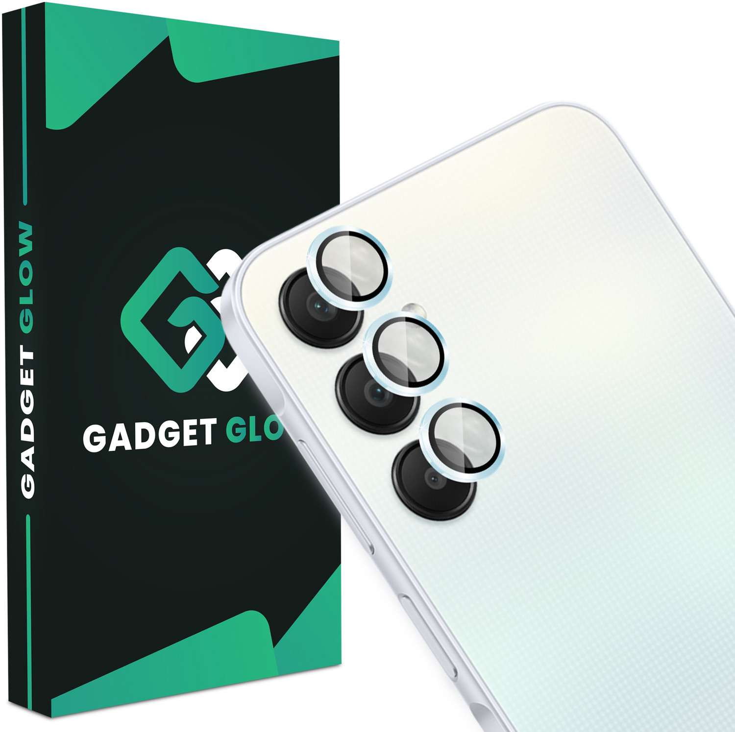 Image of Gadget Glow Back Camera Lens Ring Guard Protector for Samsung Galaxy A25 5G, Samsung A25 5G, Blue Metal Alloy Camera Rings