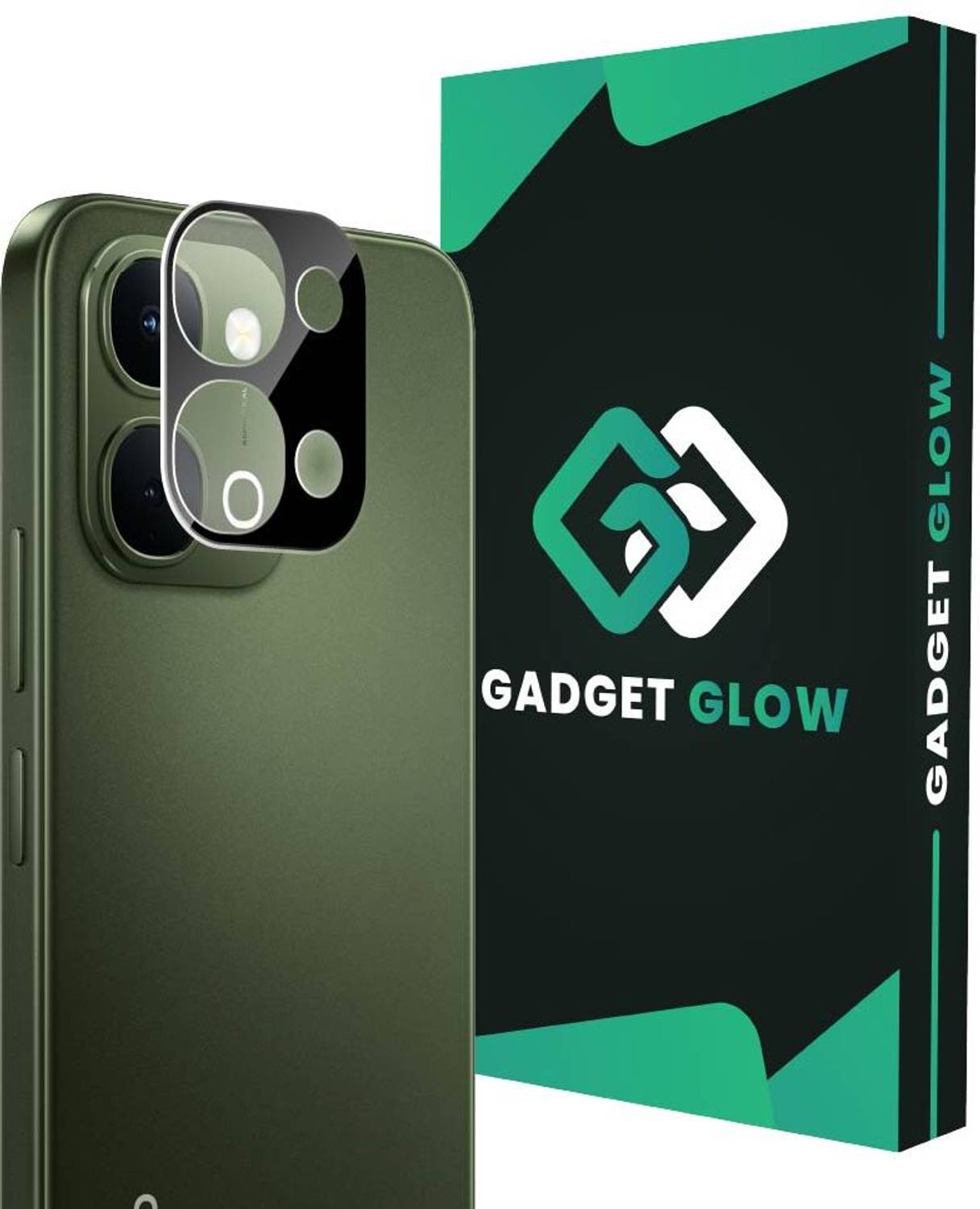 Gadget Glow Back Camera Lens Glass Protector for Vivo T5x 5G, Vivo T5x, Black Camera Lens