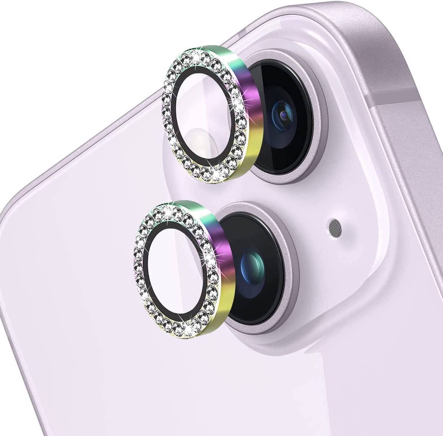 A3sprime Back Camera Lens Ring Guard Protector for Apple iPhone 13 Mini, - |Full Coverage 9H Bling Diamond Shaped Camera Protector|
