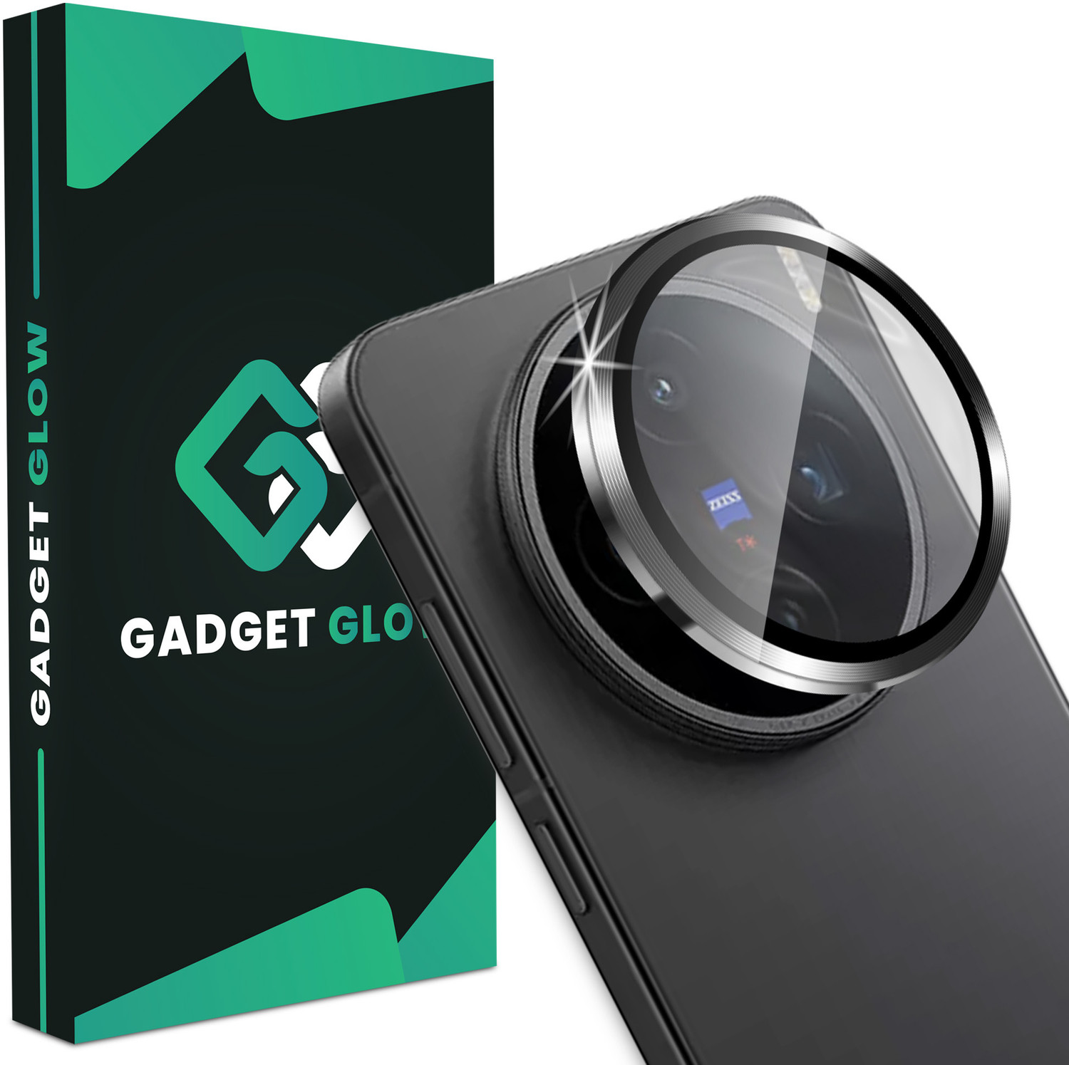 Image of Gadget Glow Back Camera Lens Ring Guard Protector for Vivo X200T 5G, Vivo X200T, Black Alloy Camera Rings