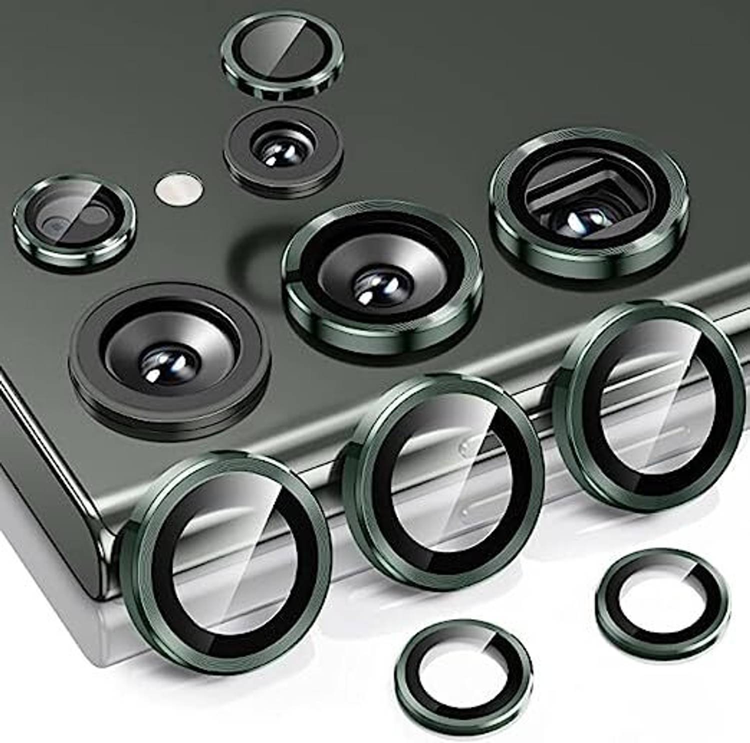Beanny Camera Lens Protector for Samsung galaxy S23 Ultra,Camera Glass Clear Lens Screen Protector Film Cover with Metal Ring For Samsung S23 Ultra