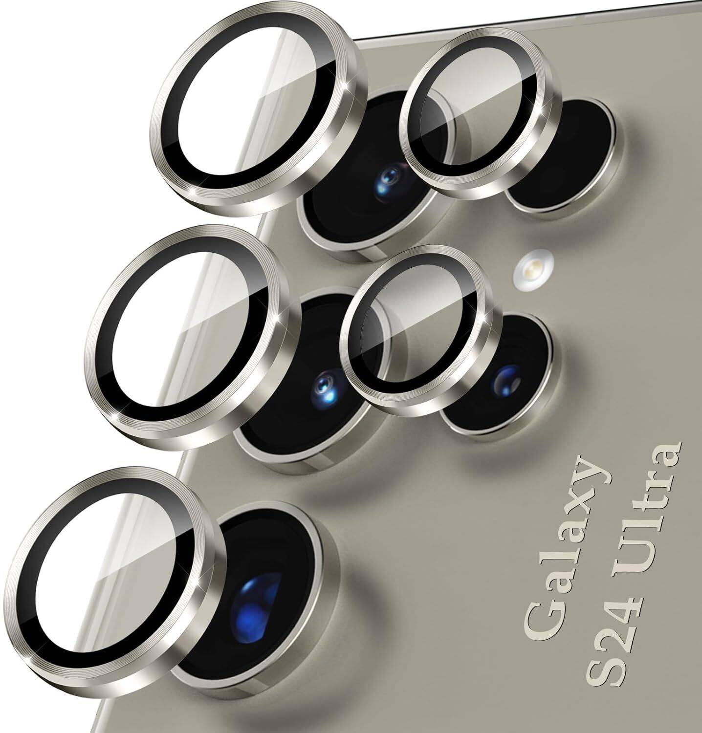 AUROCHS Back Camera Lens Glass Protector for SAMSUNG GALAXY S24 ULTRA SILVER CAMERA RING| CAMERA LENS PROTECTOR RING