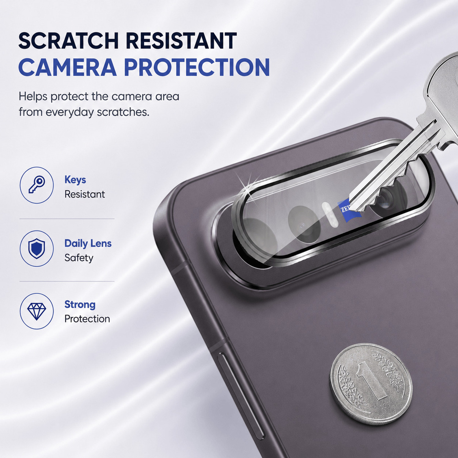 Image of ArmourPro Back Camera Lens Ring Guard Protector for Vivo X300 FE 5G, Vivo X300 FE, Black Alloy Camera Rings