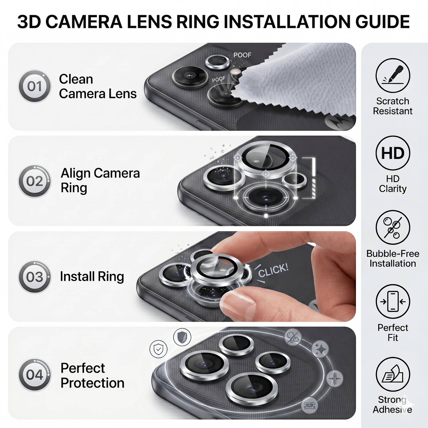 ArmourPro Camera Lens Ring Guard for Motorola G37 Power 5G - Image 4
