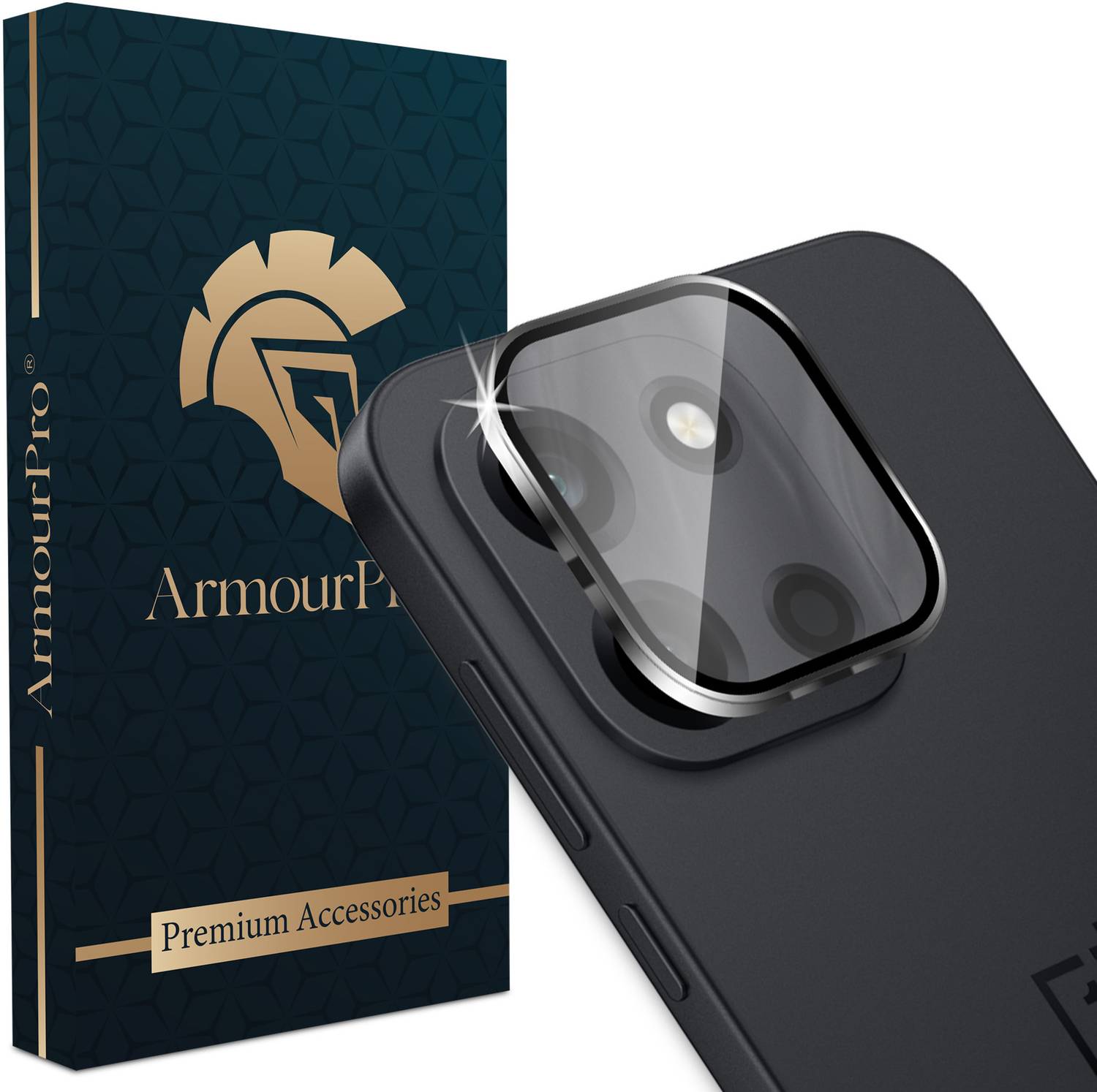 ArmourPro Back Camera Lens Ring Guard Protector for OnePlus Nord 6 5G, OnePlus Nord 6, Nord 6, Black Metal Alloy Camera Rings