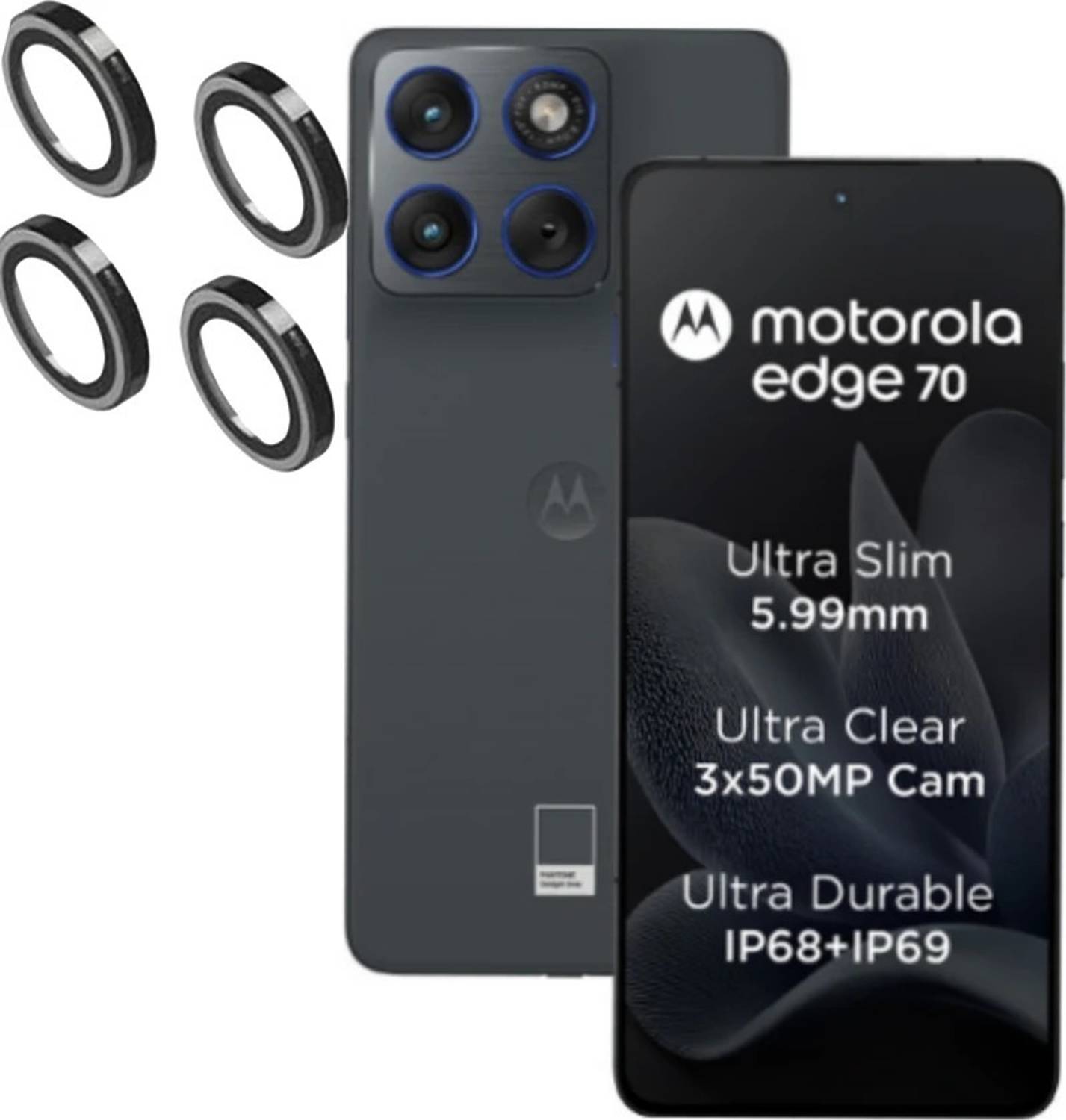 Linber Back Camera Lens Ring Guard Protector for MOTOROLA Edge 70 5G