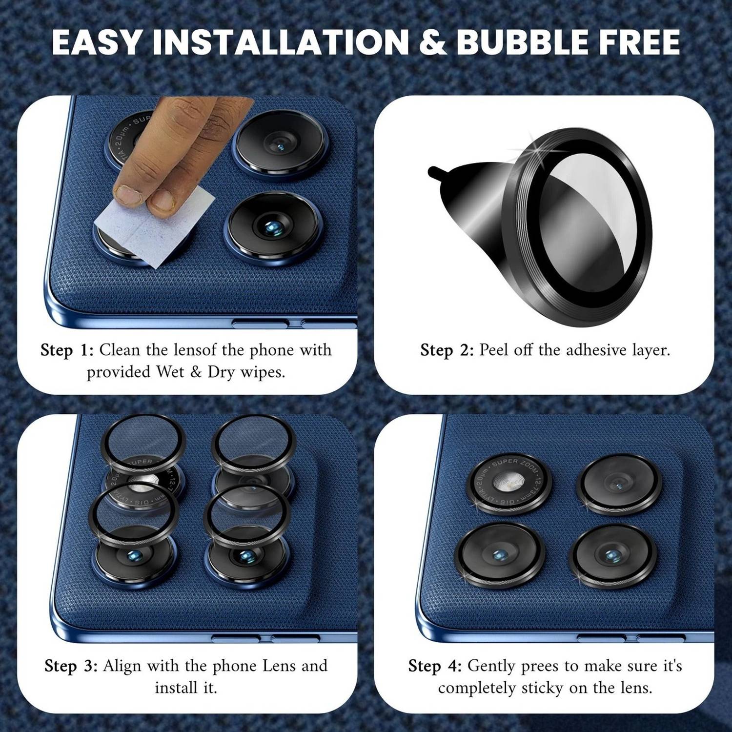 Jenzzy Back Camera Lens Glass Protector for Moto Edge 60 Fusion - Image 3