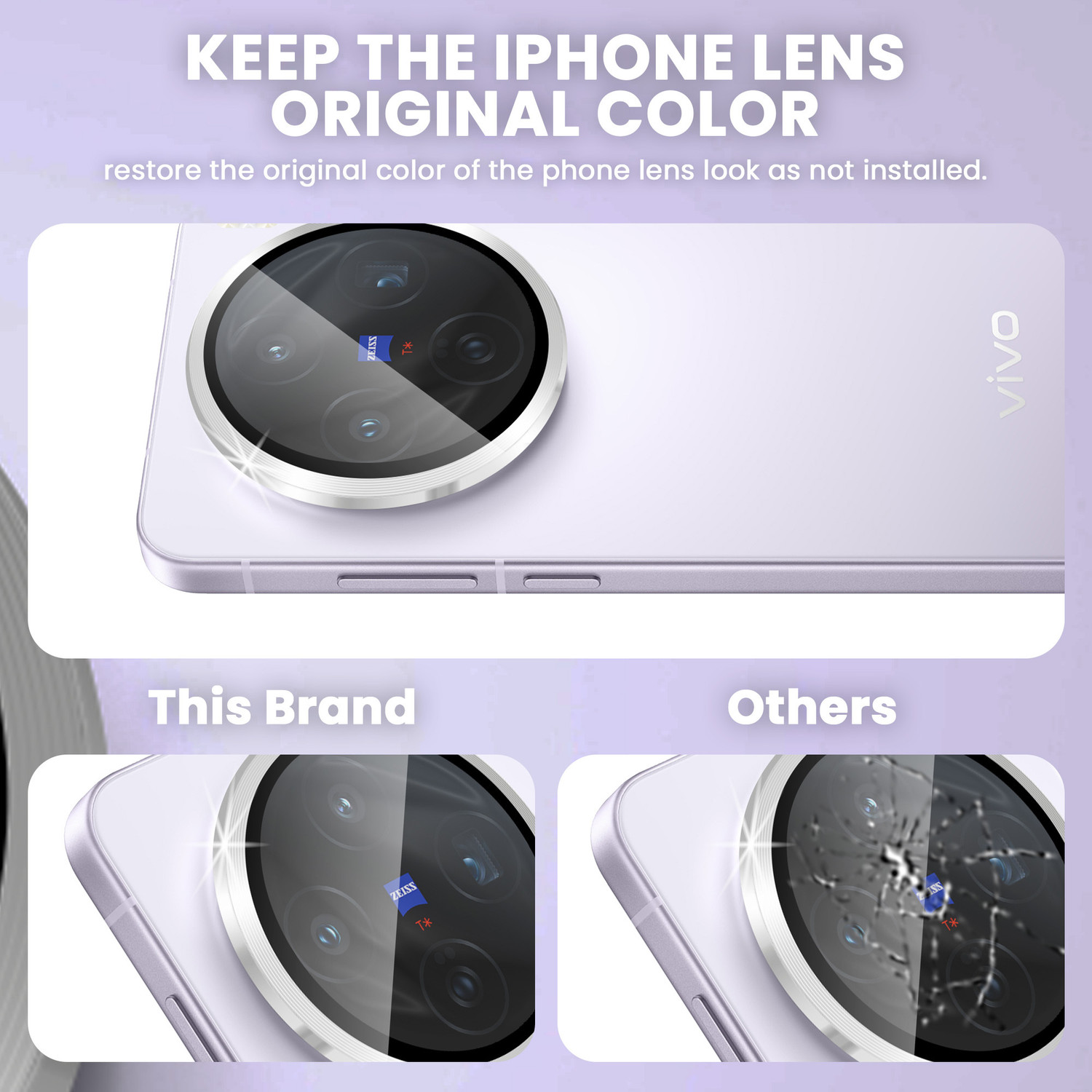 Image of ArmourPro Back Camera Lens Ring Guard Protector for Vivo X200T 5G, Vivo X200T, Silver Alloy Camera Rings