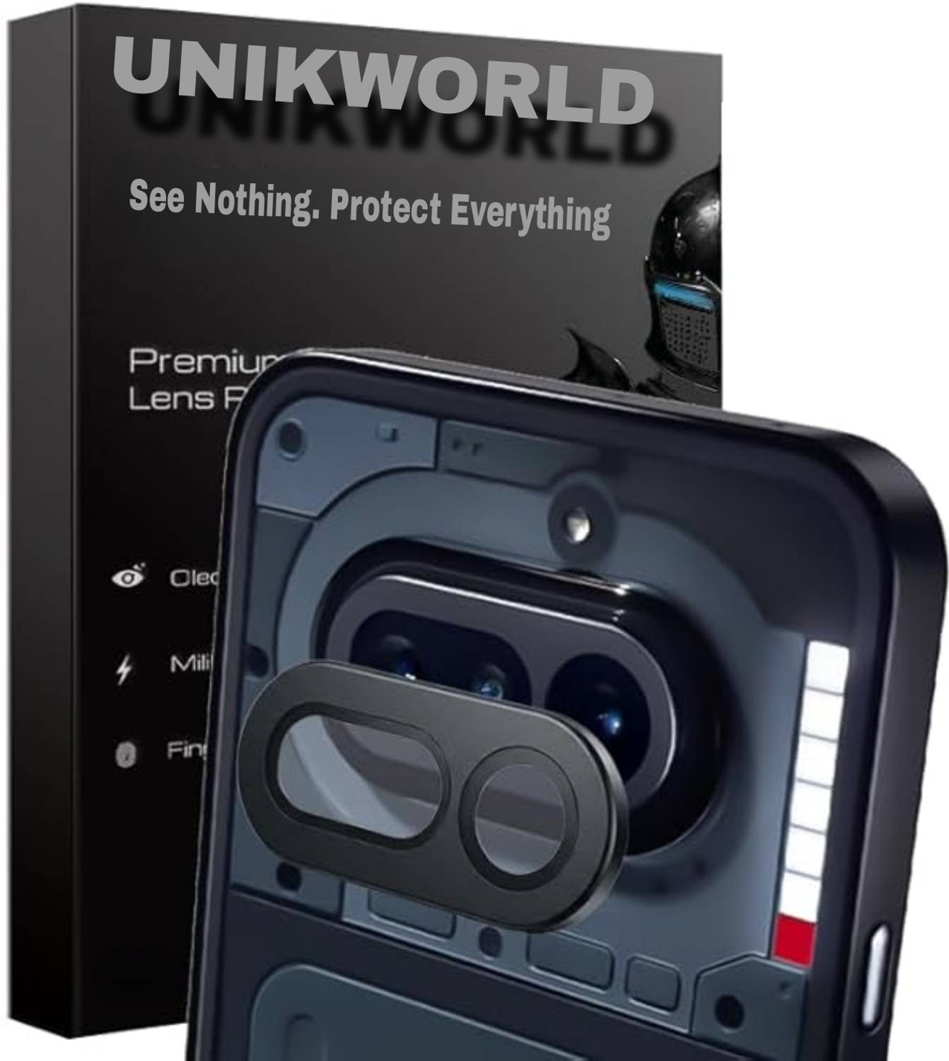 UNIKWORLD Back Camera Lens Ring Guard Protector, Camera Lens Glass Protector for Nothing Phone 4A Camera Lens Protection Rings – Ultra Thin