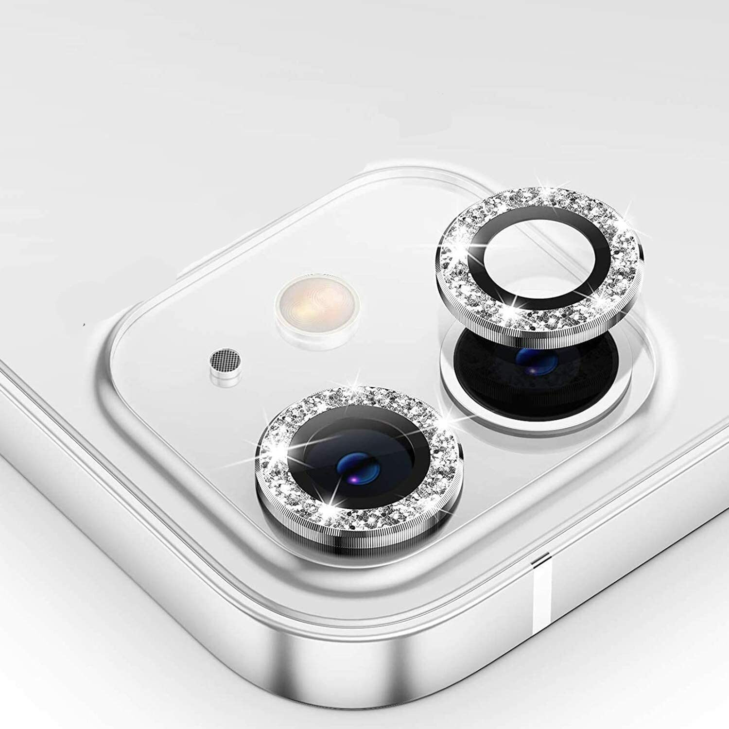 Image of Voski Back Camera Lens Ring Guard Protector for iPhone 11 Ultra Thin Diamond Stone Camera Lens Protector Metal Alloy Ring