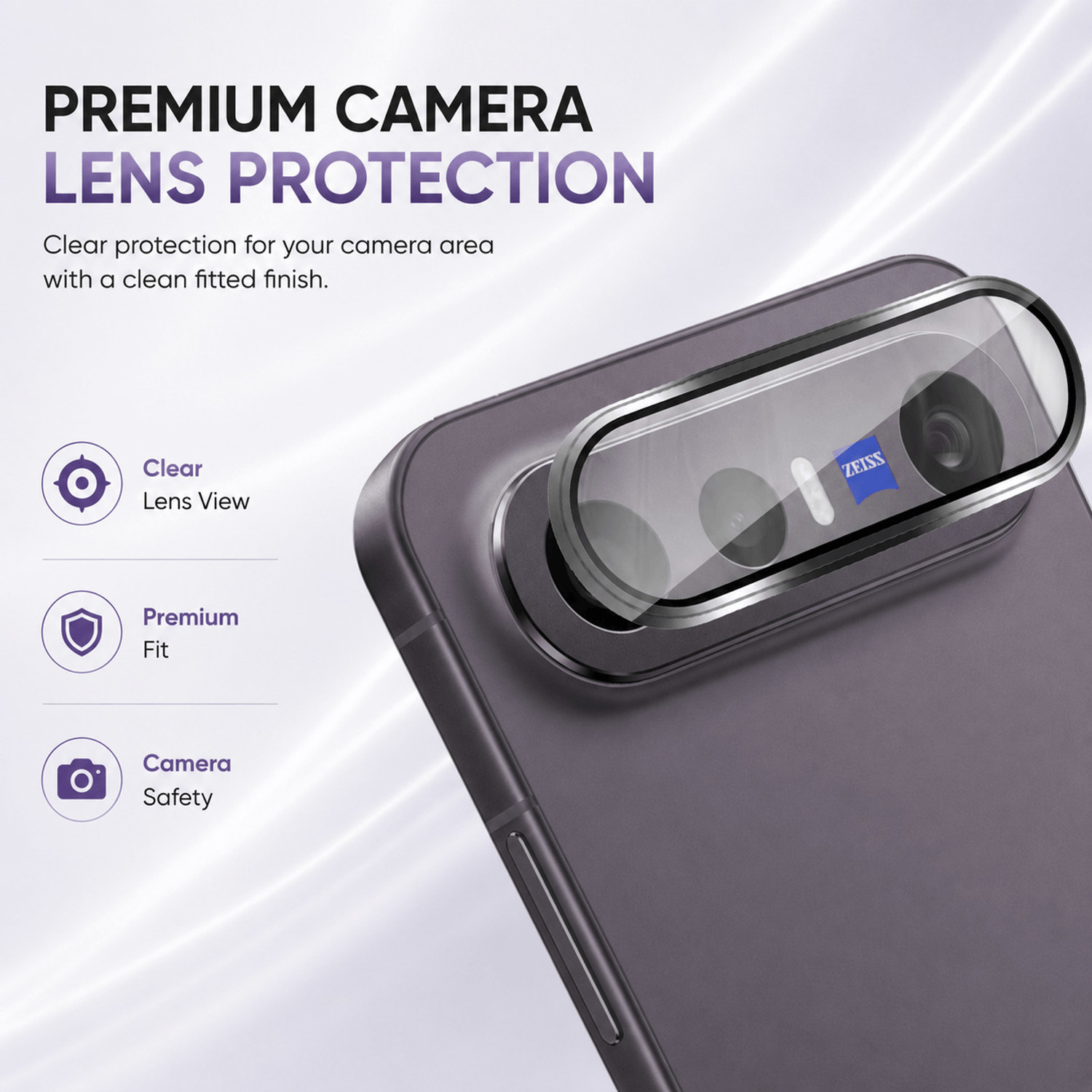 Image of ArmourPro Back Camera Lens Ring Guard Protector for Vivo X300 FE 5G, Vivo X300 FE, Black Alloy Camera Rings