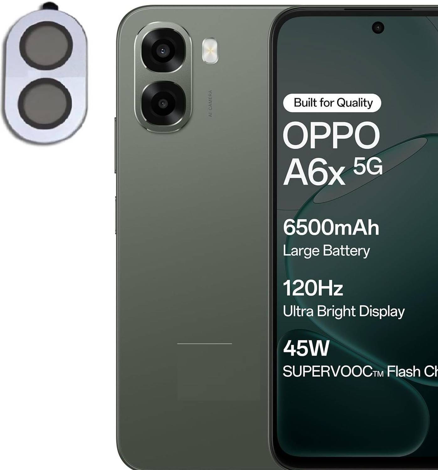 Zyxo Back Camera Lens Glass Protector, Camera Lens Ring Guard Protector for OPPO A6x 5G, OPPO A6x