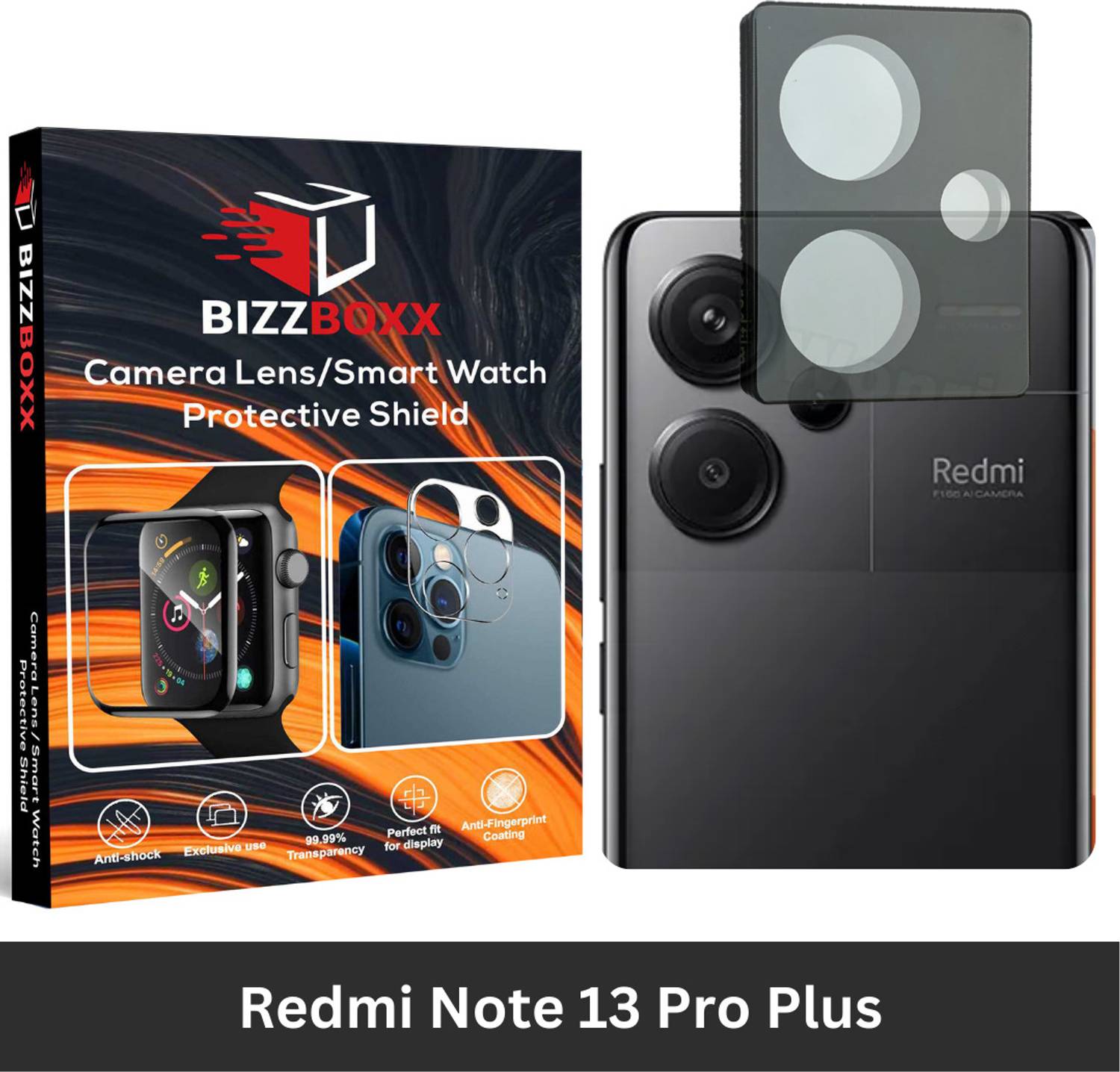 BizzBoxx Back Camera Lens Glass Protector for Redmi Note 13 Pro Plus 5G, Note 13 Pro Plus 5G, 13Pro+, Z7 Pro, Camera Lens Guard