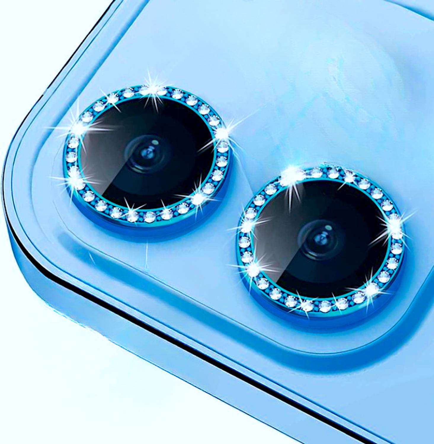 A3sprime Back Camera Lens Ring Guard Protector for Apple iPhone 12 Mini, - |Full Coverage 9H Bling Diamond Shaped Camera Protector|