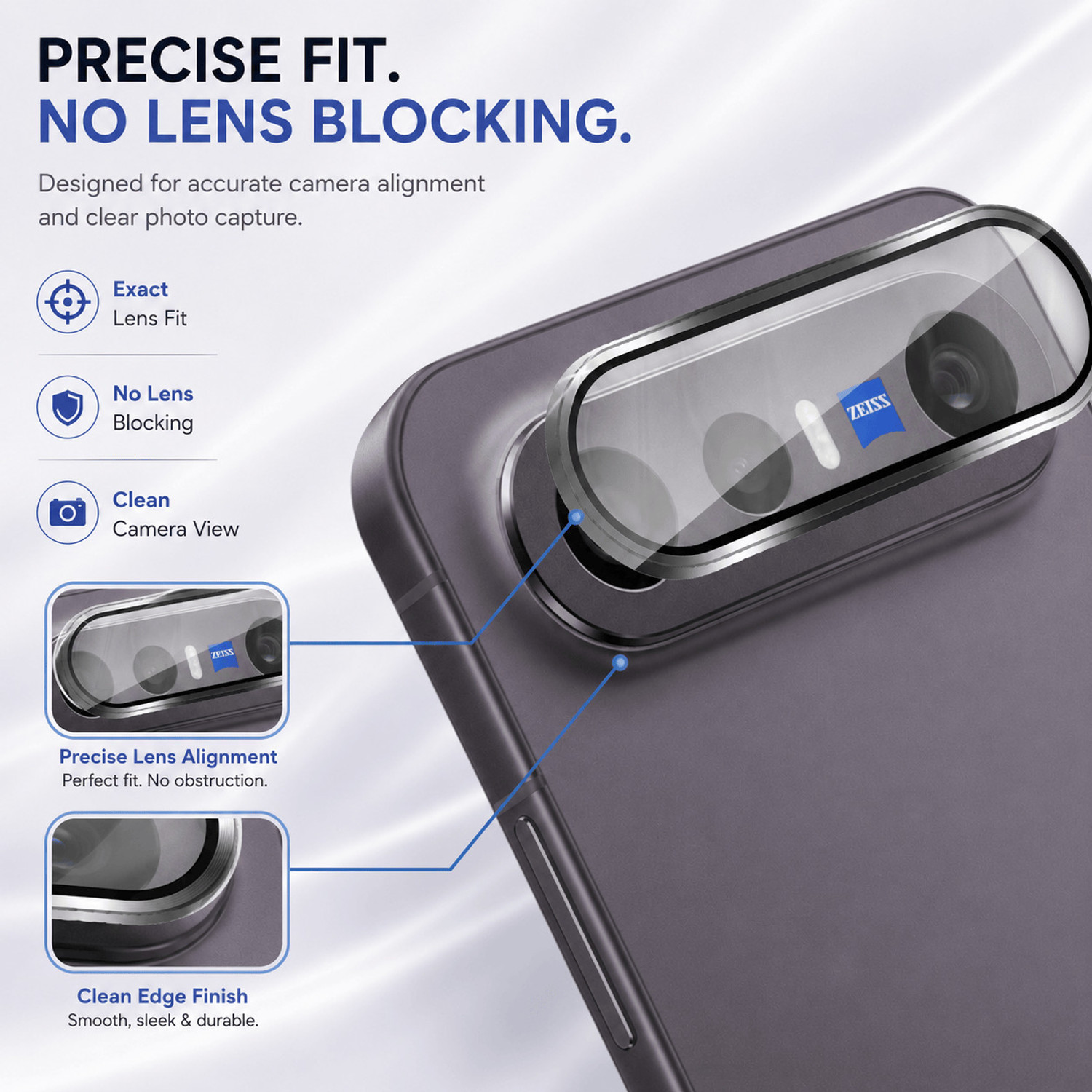 Image of ArmourPro Back Camera Lens Ring Guard Protector for Vivo X300 FE 5G, Vivo X300 FE, Black Alloy Camera Rings
