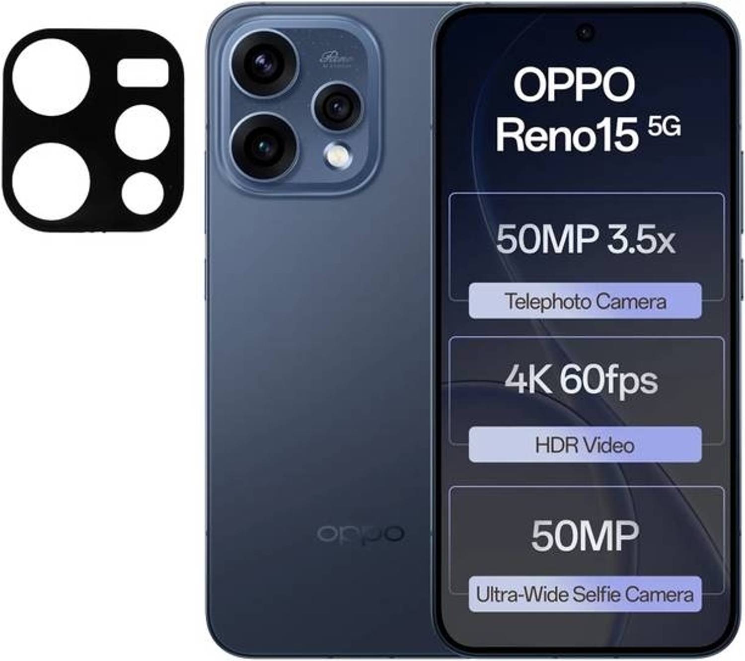 BRENZZ Back Camera Lens Glass Protector for Reno 15, Oppo Reno 15 5G