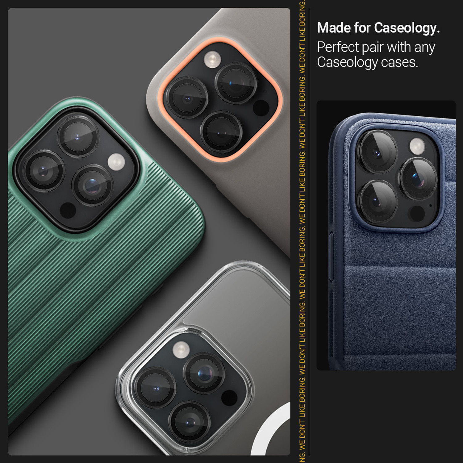 Image of Caseology Back Camera Lens Glass Protector for iPhone 16 Pro Max, iPhone 16 Pro