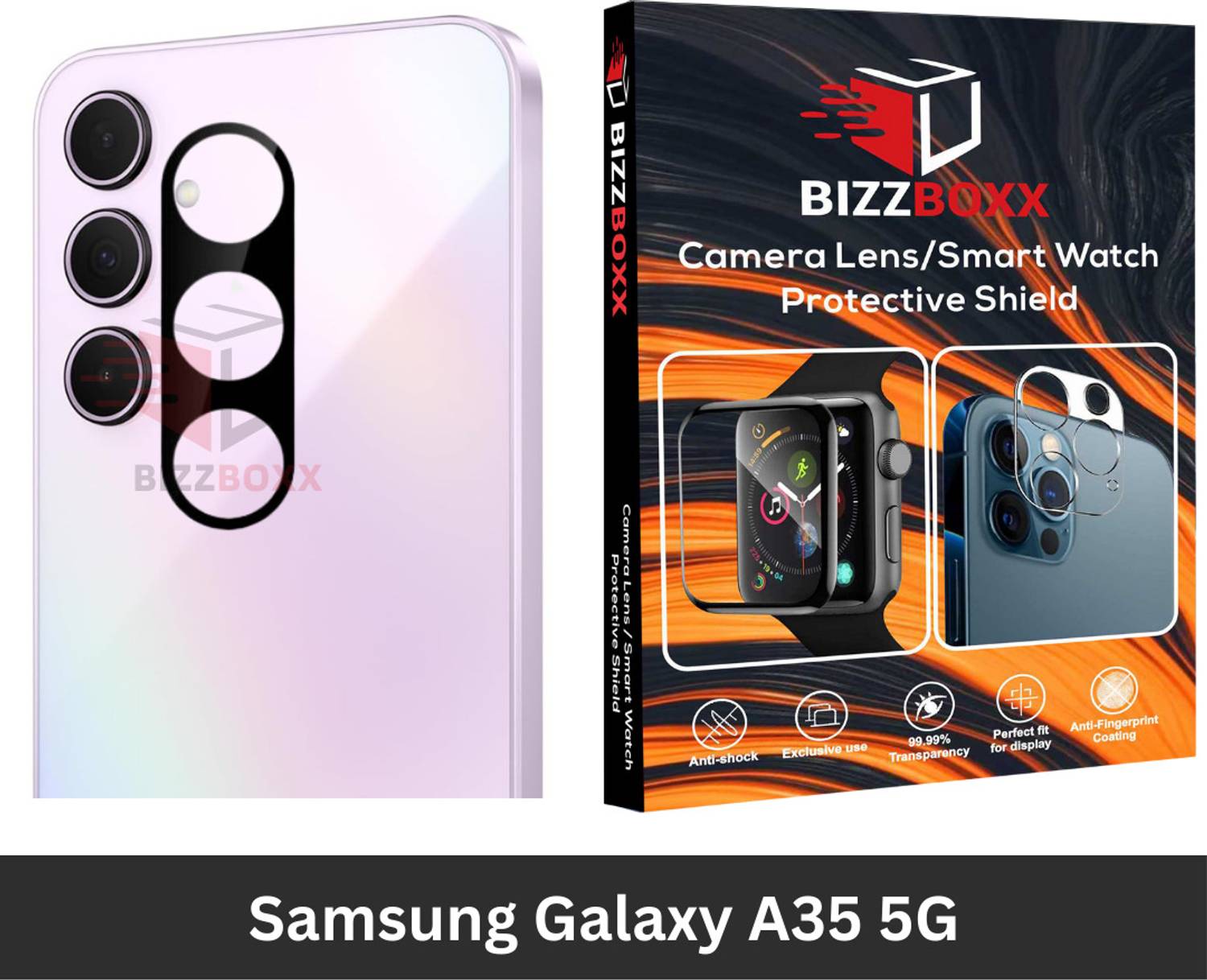 BizzBoxx Back Camera Lens Glass Protector for Samsung Galaxy A35 5G, Sam A 35, A35, camera protector