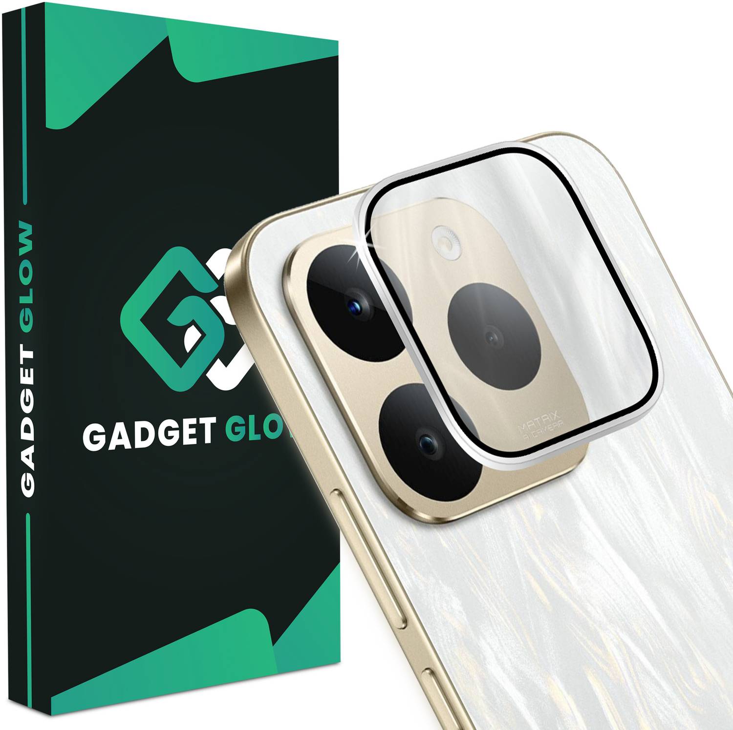 Gadget Glow Back Camera Lens Ring for Realme 15T 5G, Silver - Image 1