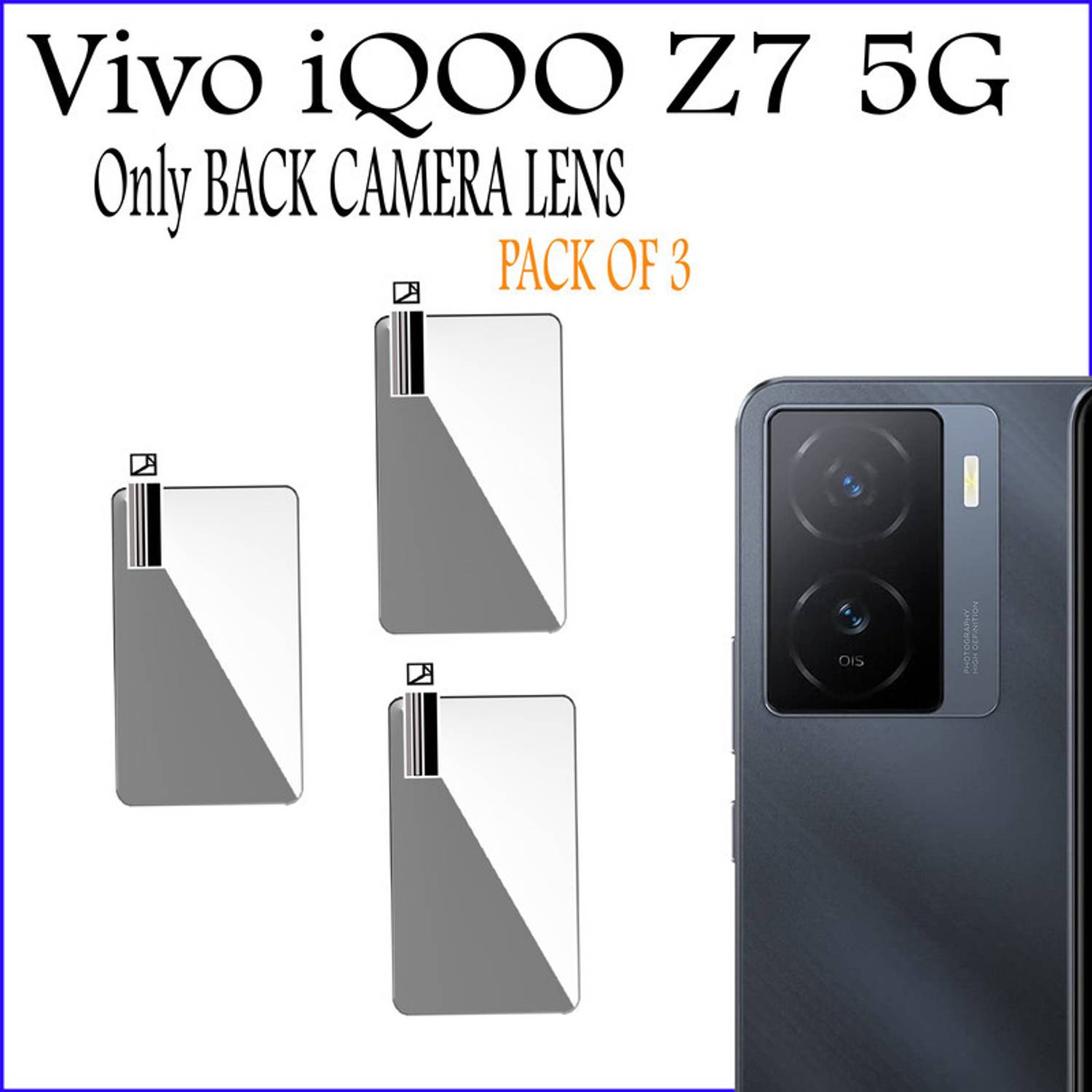 DAFFIN Back Camera Lens Glass Protector for iQOO Z7 5G