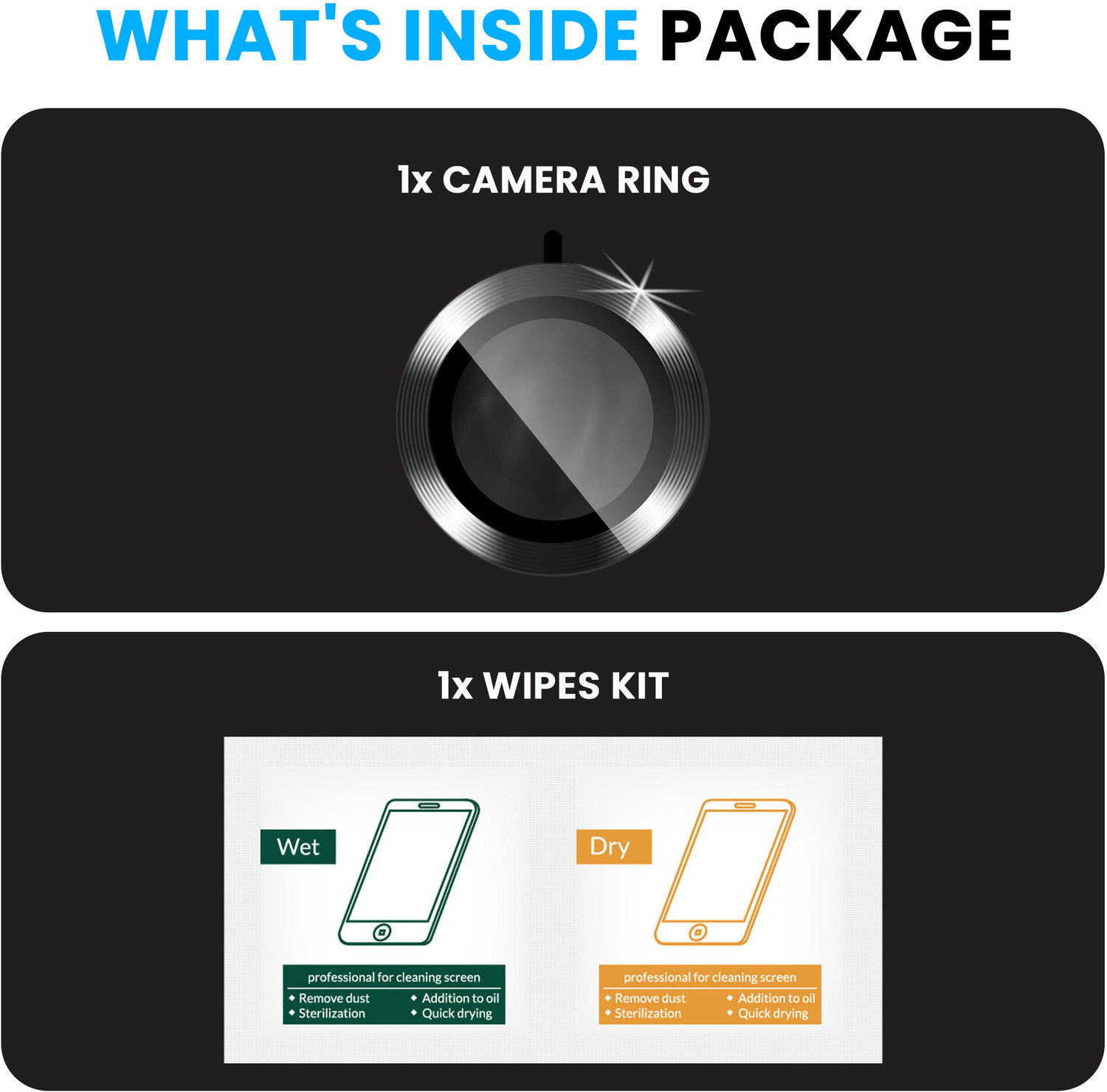 Image of Gadget Glow Back Camera Lens Ring Guard Protector for Vivo X200T 5G, Vivo X200T, Black Alloy Camera Rings