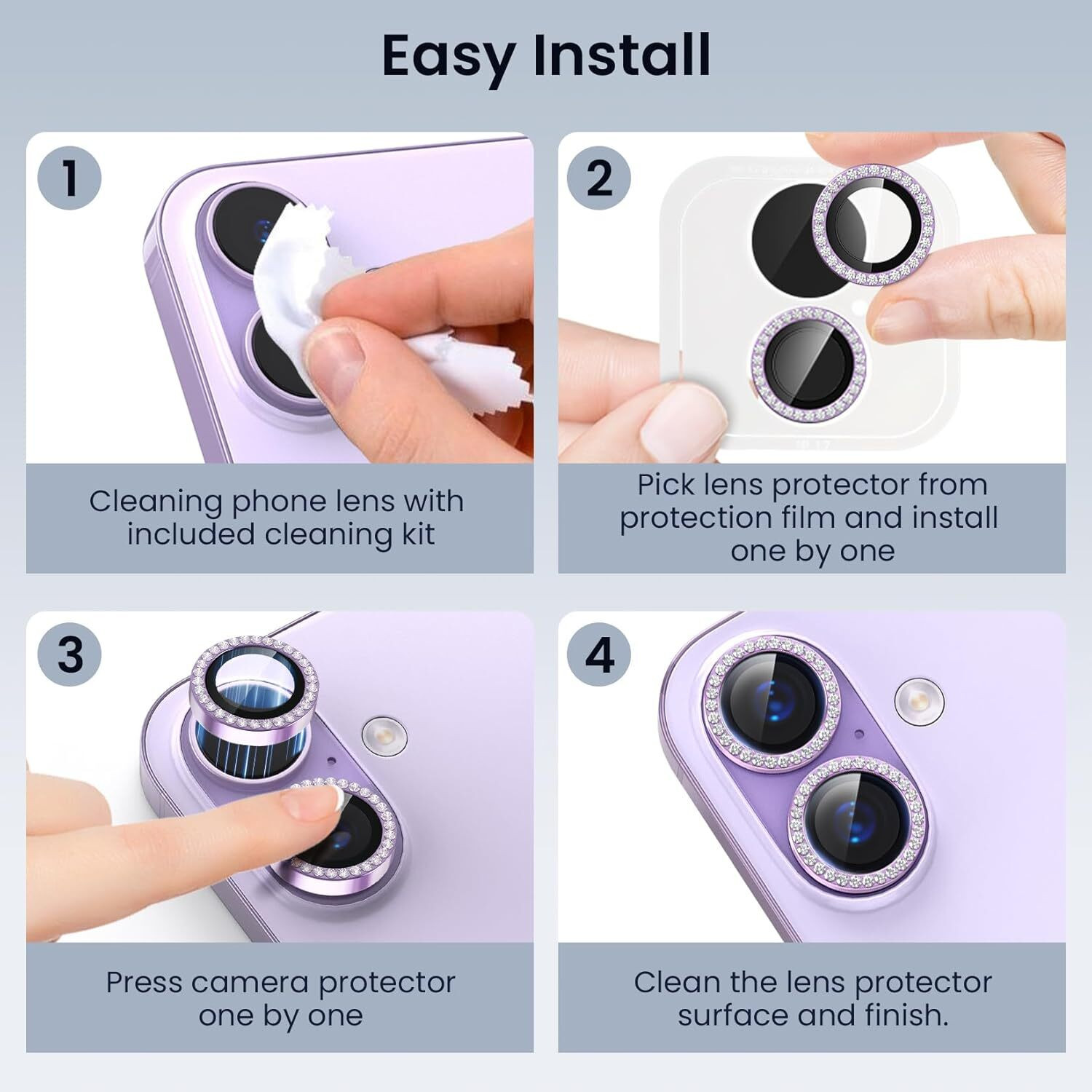 Image of CASENED Back Camera Lens Ring Guard Protector for Apple iPhone 17