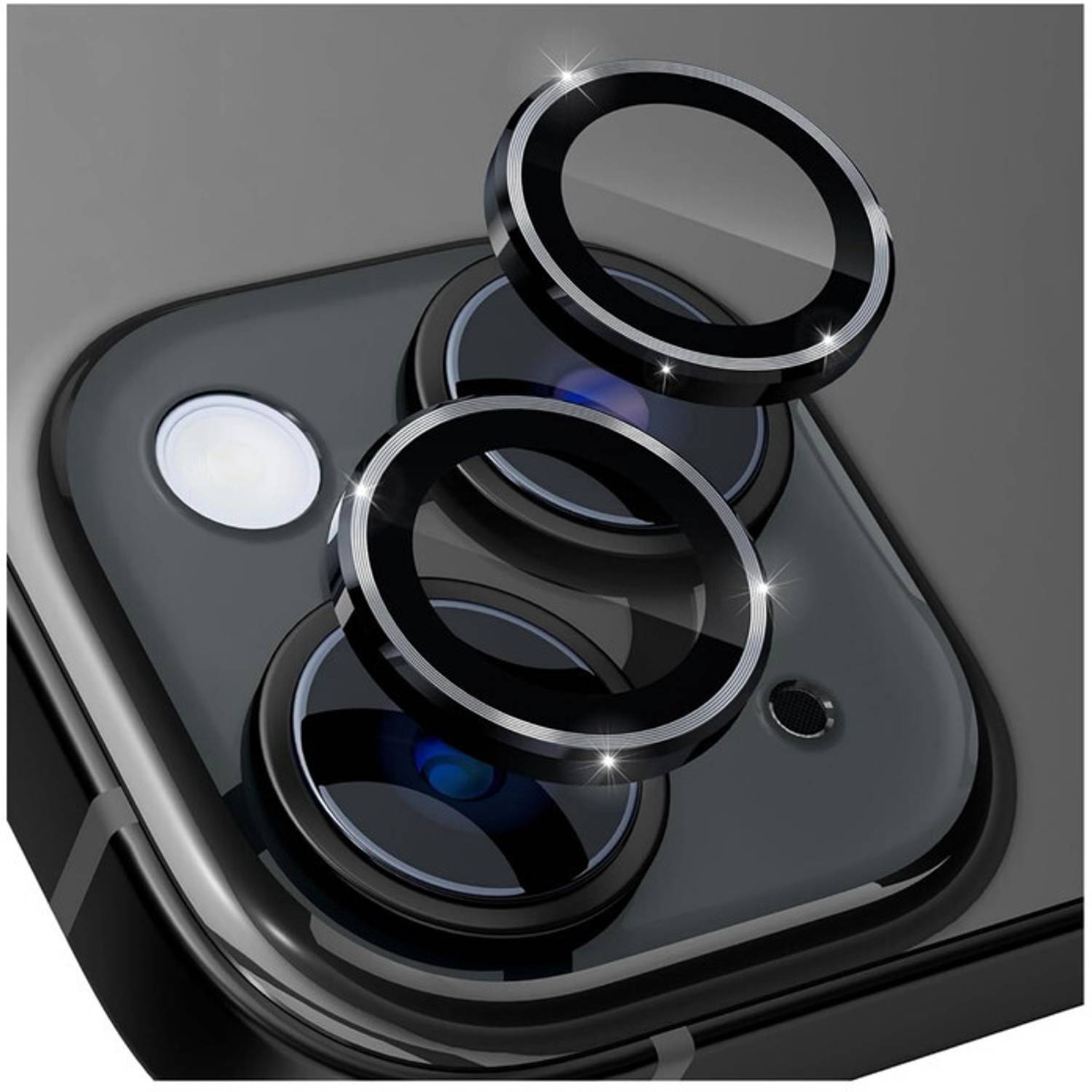 AEHUB Back Camera Lens Glass Protector for iPhone 15 / iPhone 15 Plus (Black)
