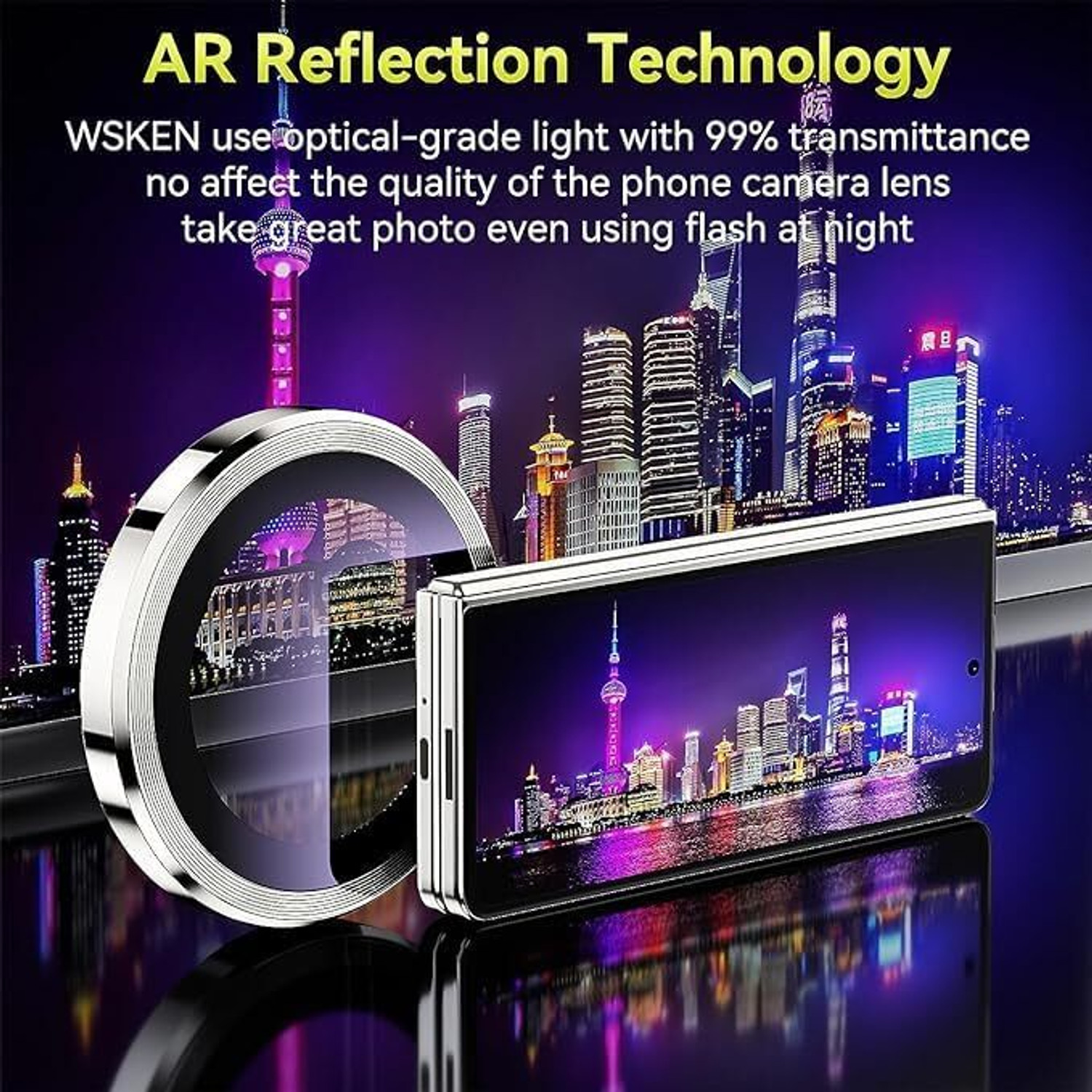 Image of casual need Camera Lens Protector for Samsung Galaxy Z Flip 6 5G 9H Hardness, Full Coverage Anti Scratch Camera Metal Ring (Samsung Galaxy Z Flip 6 5G, Silver)