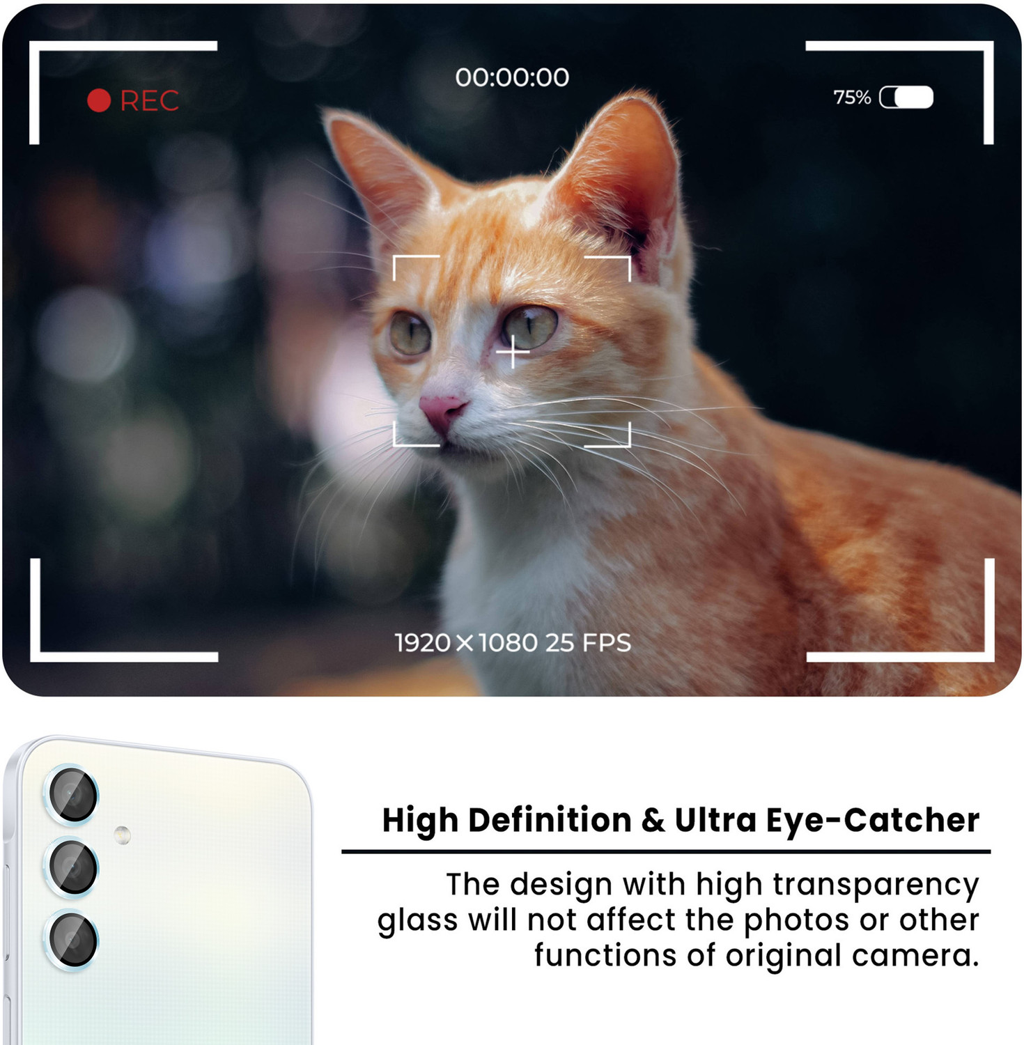 Image of Gadget Glow Back Camera Lens Ring Guard Protector for Samsung Galaxy A25 5G, Samsung A25 5G, Blue Metal Alloy Camera Rings