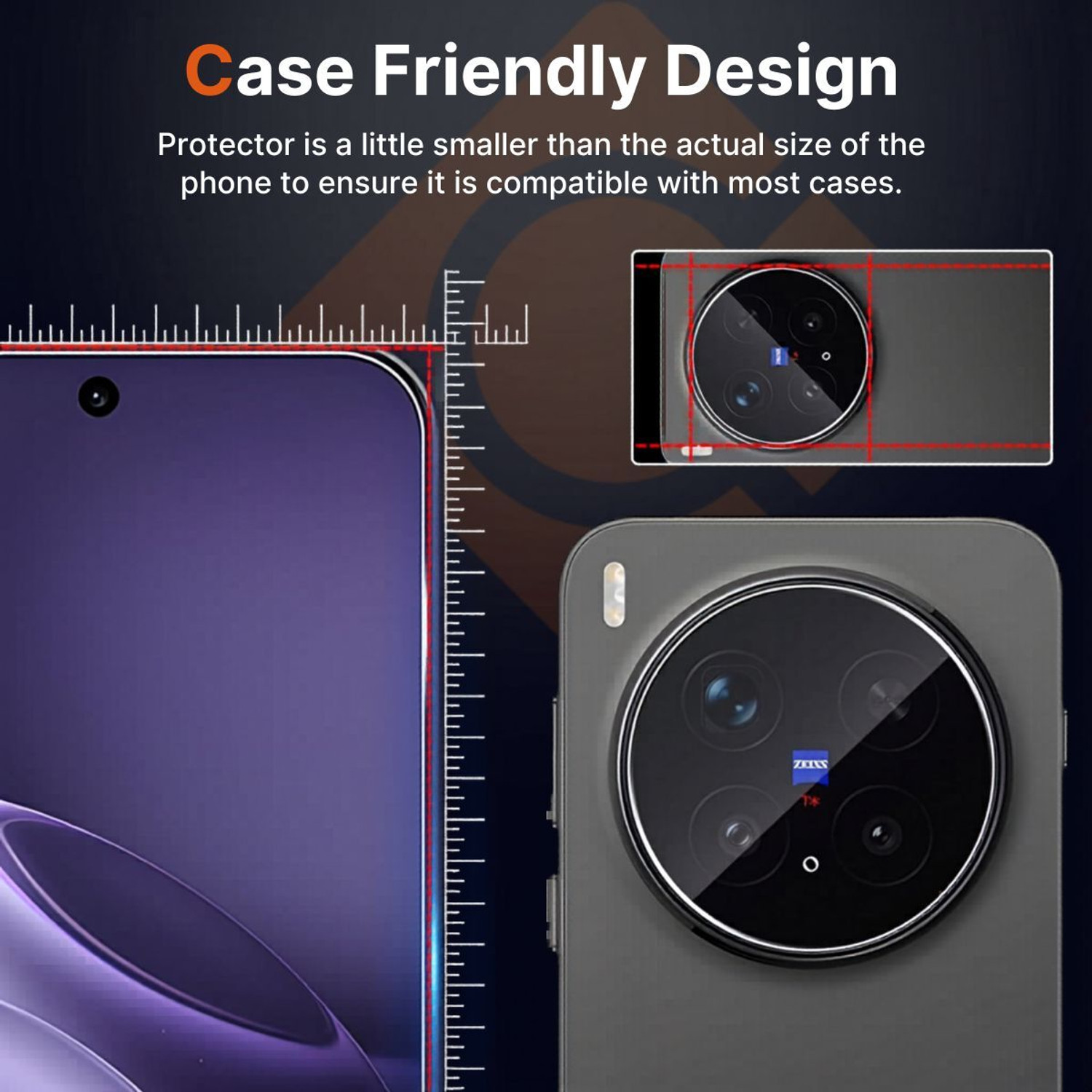 Image of CASENED Back Camera Lens Ring Guard Protector for Vivo X300