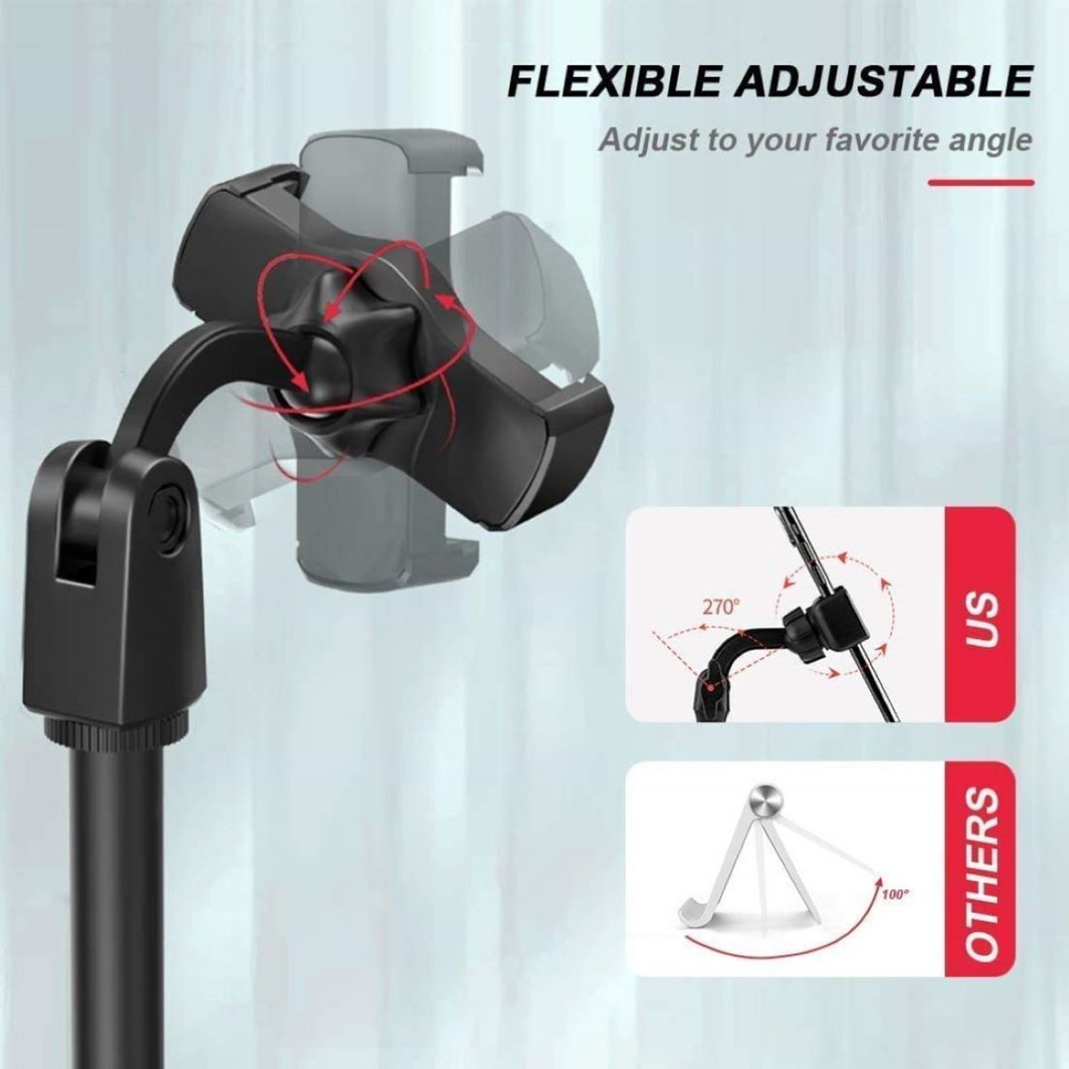 Image of ELITEWAVE Adjustable Desktop Mobile Phone Stand with 360 Rotation & Stable Base Mobile Holder