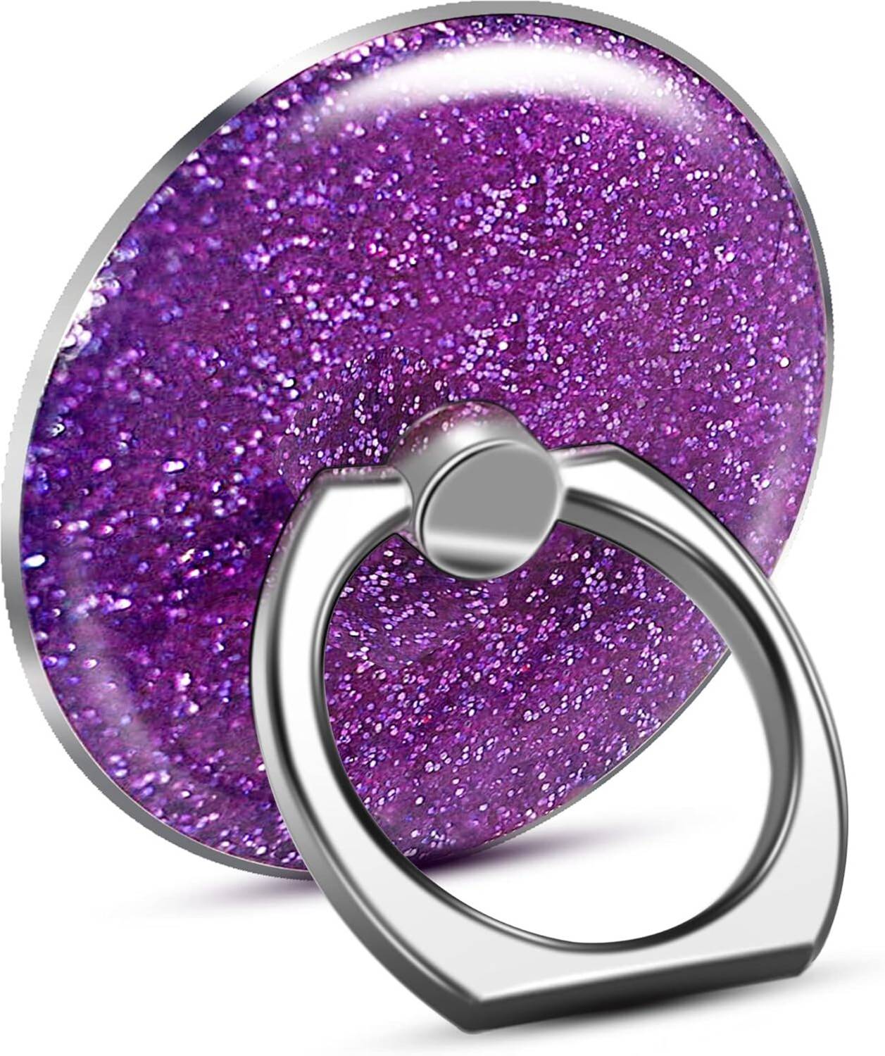 befunky Glitter Bling Mobile Phone Ring Stand Holder Magnetic Finger (Round Purple) Mobile Holder