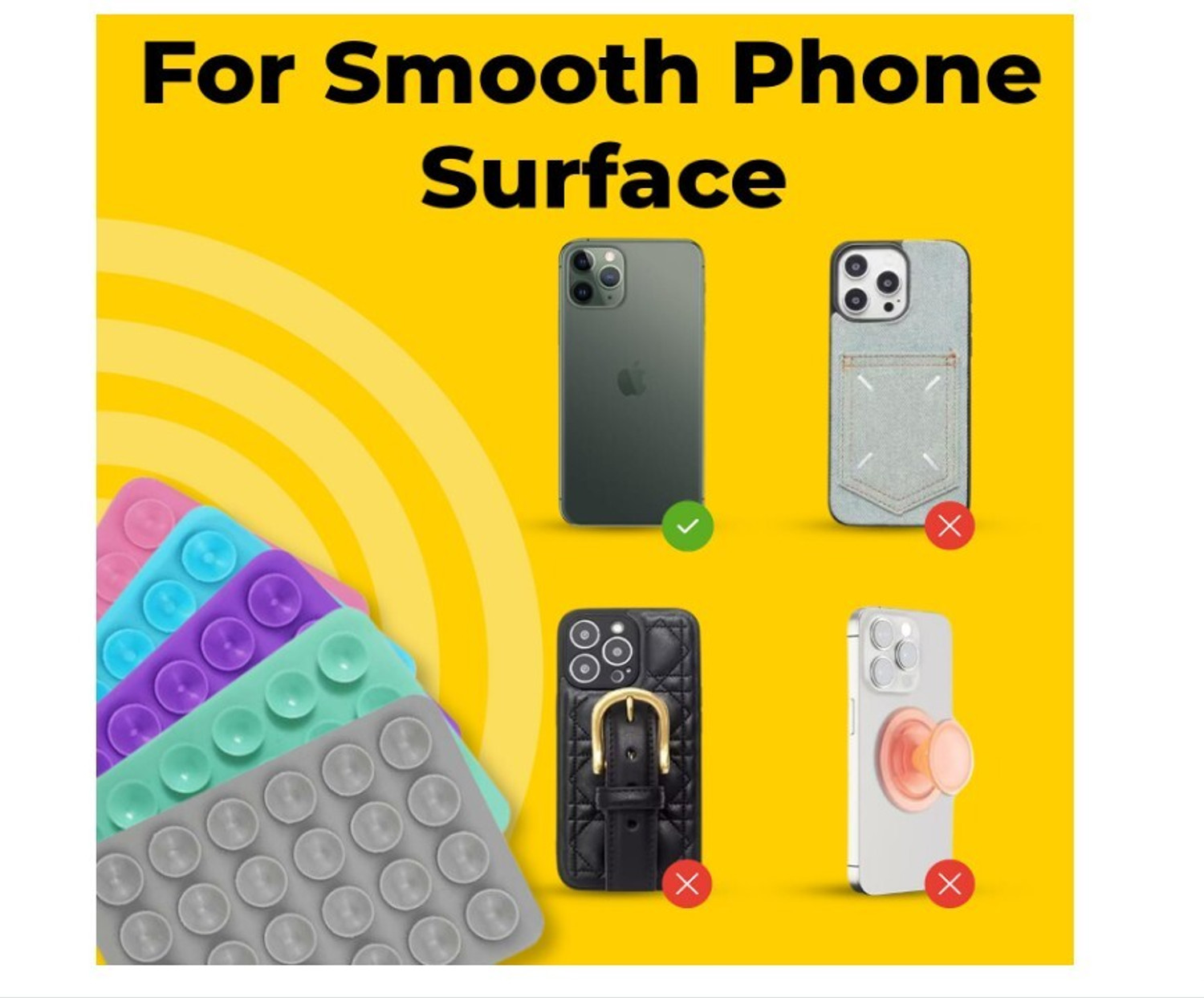 Image of GUOi Back Cover for Silicon Sticker Suction Phone Case for Hand Free Mobile Accessory, Mirror,Shower