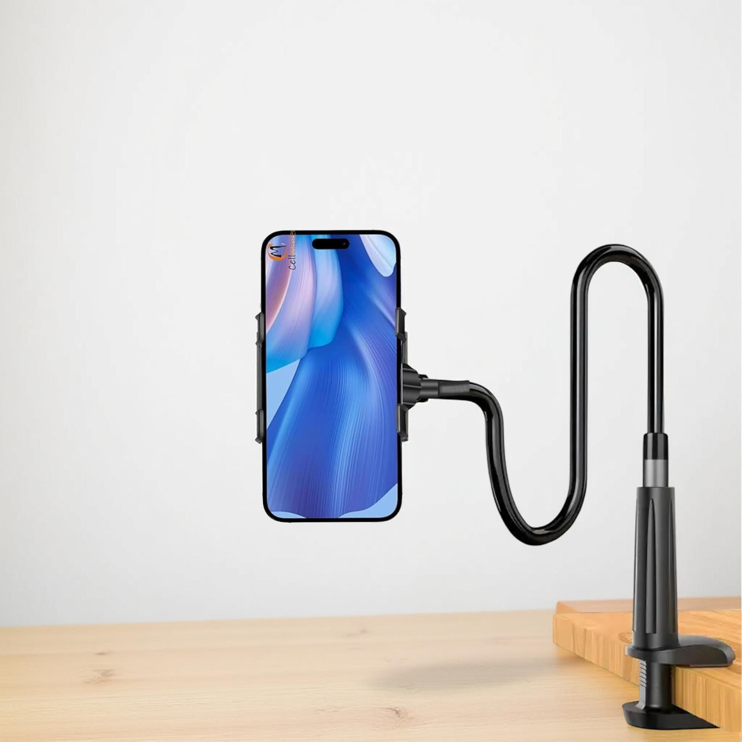 Image of TRUWEL Universal Adjustable Mobile Phone Holder with Flexible Gooseneck & Desk Clamp Mobile Holder