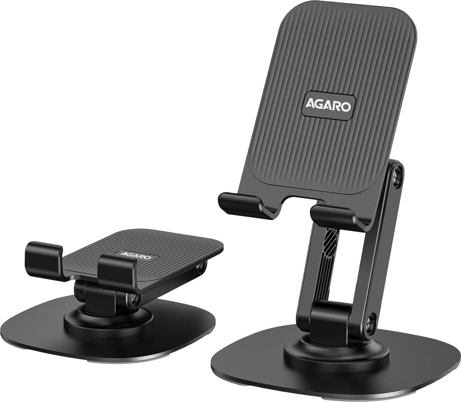 AGARO 360° Revolving Mobile Stand, Foldable & Sturdy Metal Stand with 360° Rotation Mobile Holder