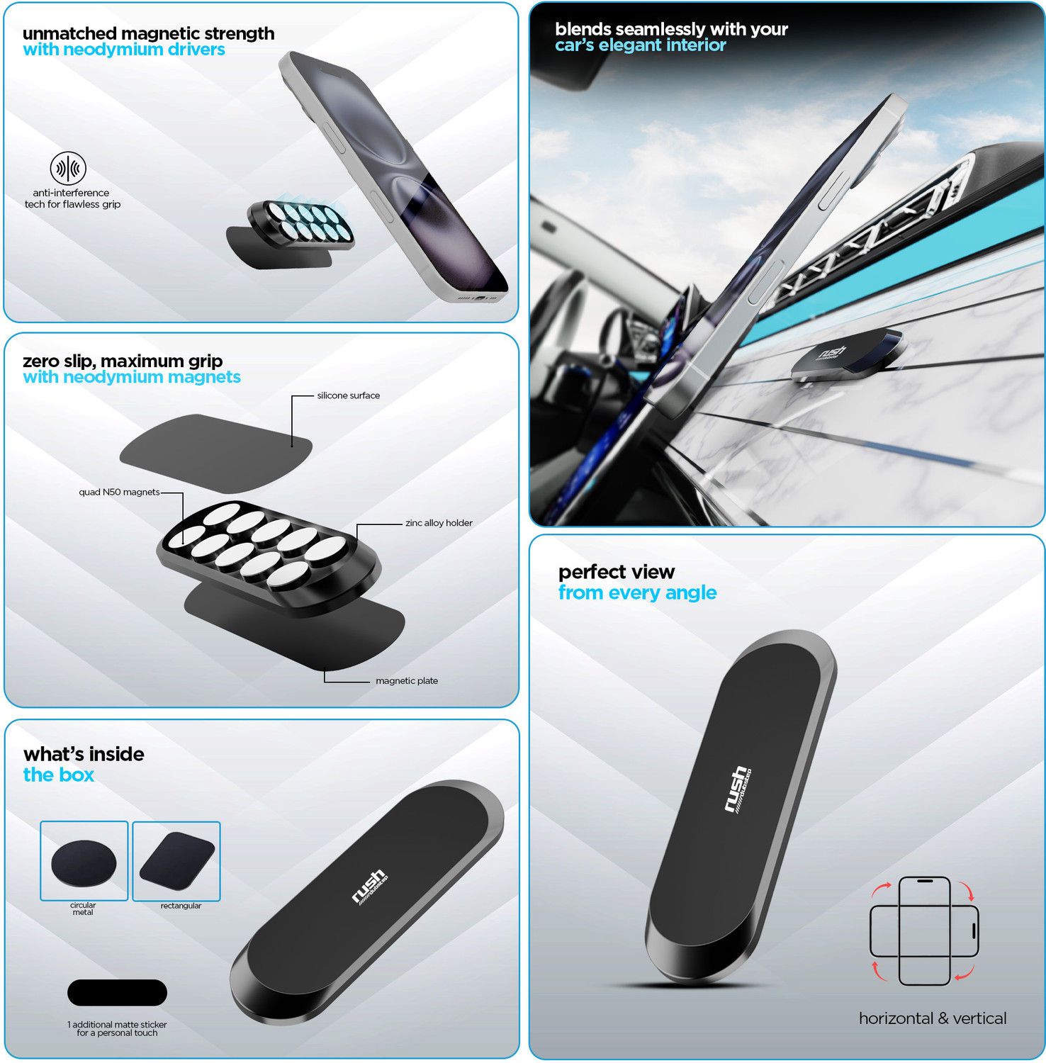 Image of Dubstep Rush X2 Non-Slip Flat Super Strong Magnetic Mobile Holder